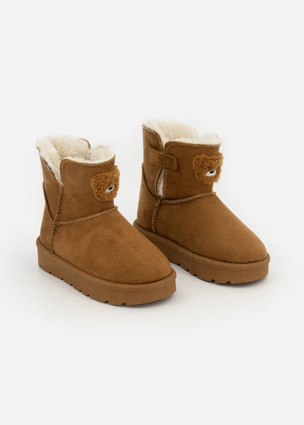 Bear Bootie Slippers (4-13) Younger Boy - BROWN