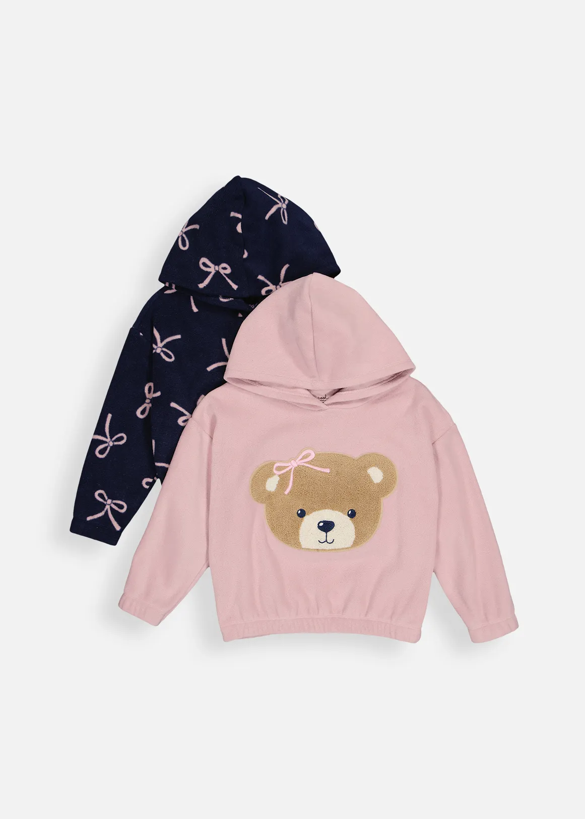 Bear Bow Polar Fleece Hoodies 2 Pack - X PINK