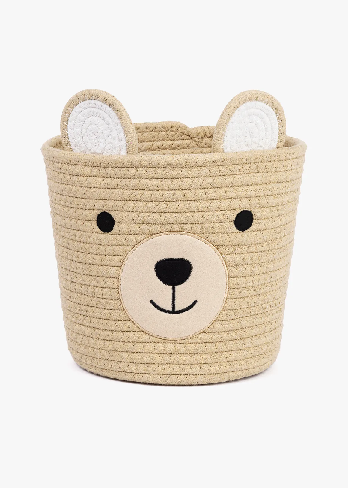 Bear Woven Nursery Storage Bin - X NATURAL