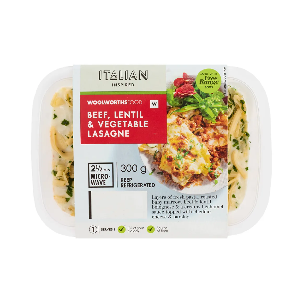 Beef, Lentil & Vegetable Lasagne 300 g