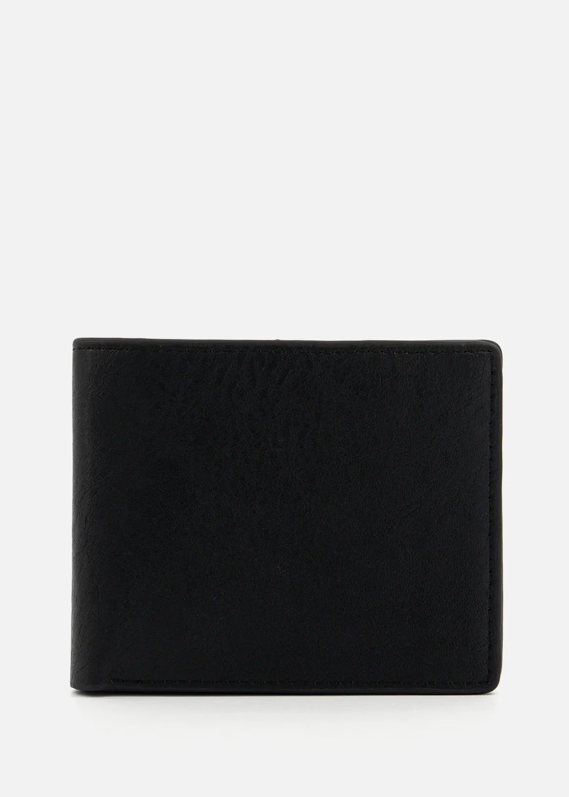 Bi-fold Leather Wallet - BLACK