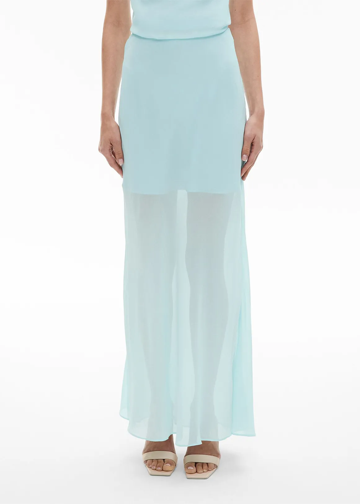 Bias Maxi Skirt - FADED TURQUOISE