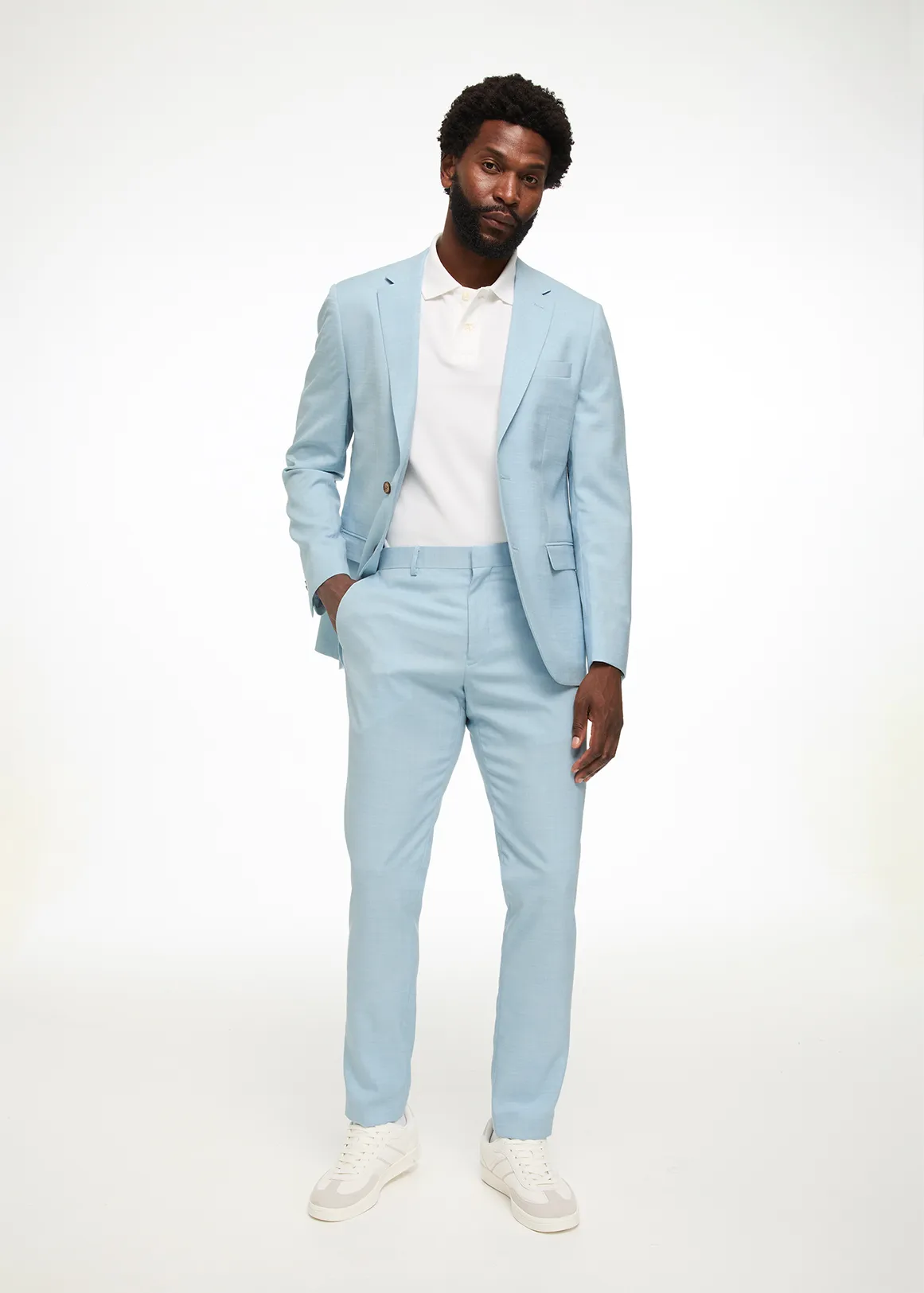 Blue Slim Fit Comfort Stretch Suit Trousers