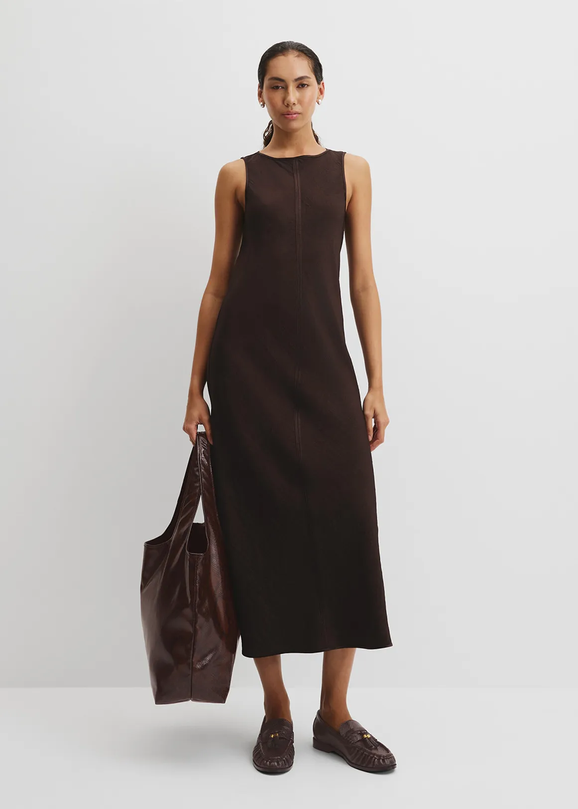 Boat Neck Bias Dress - COCOA BEAN