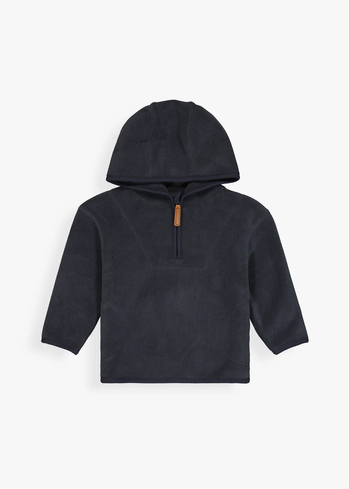 Bonded Quarter Zip Fleece Hoodie - CHARCOAL