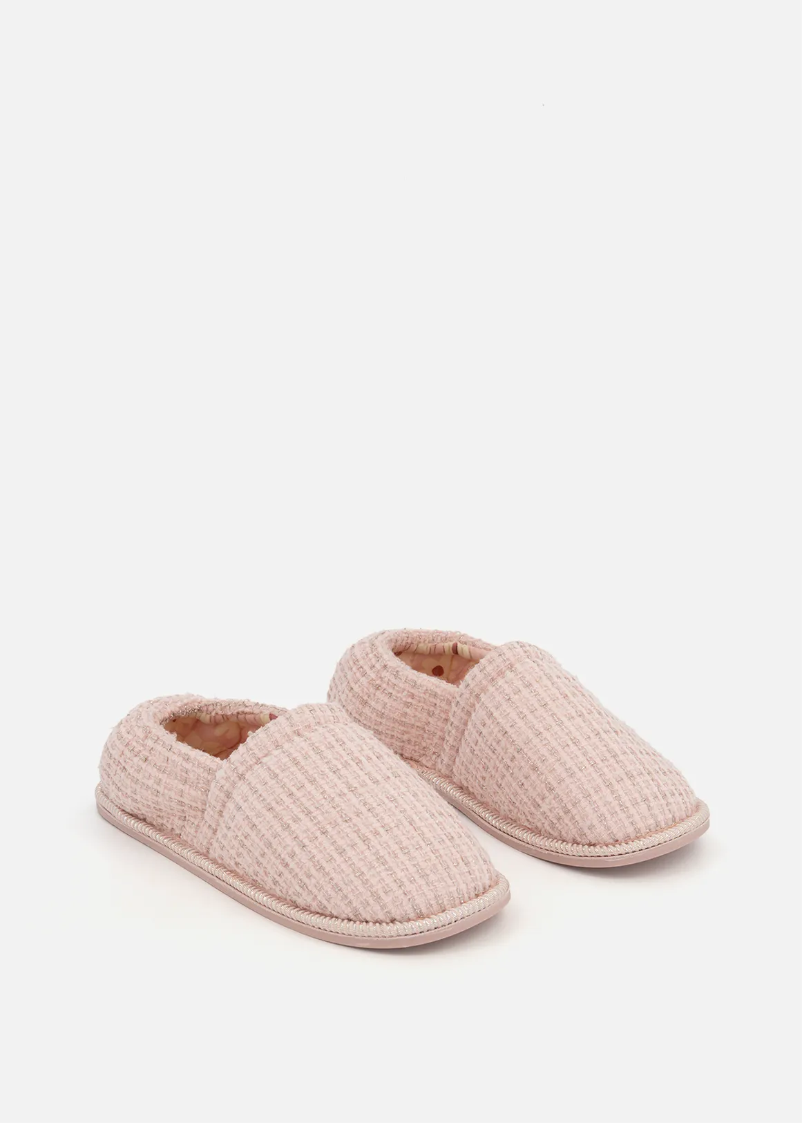 Boucle Lurex Stokie Slippers (Size 12-6) Older Girl - PINK