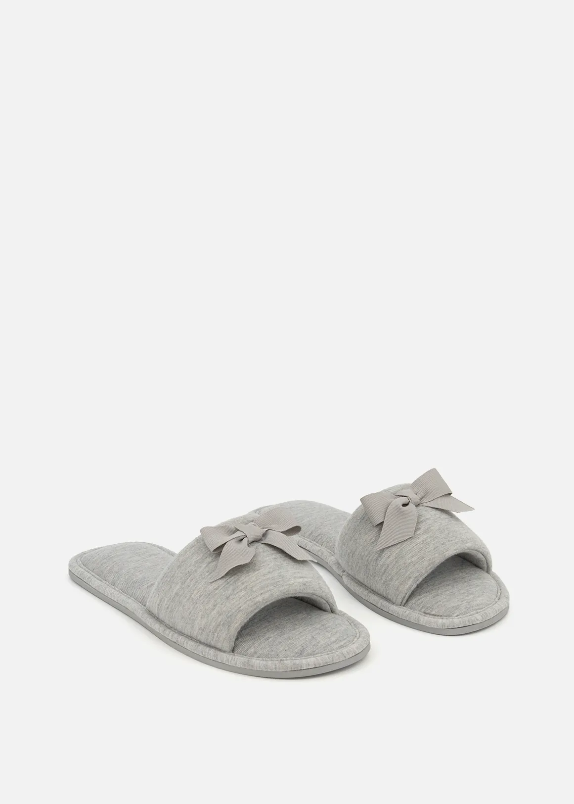 Bow Band Slippers - GREY