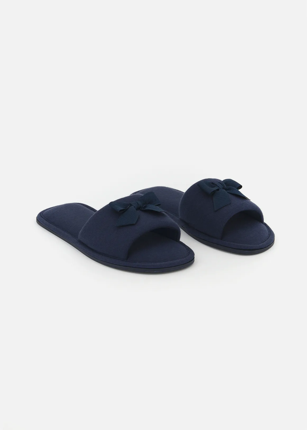 Bow Band Slippers - NAVY