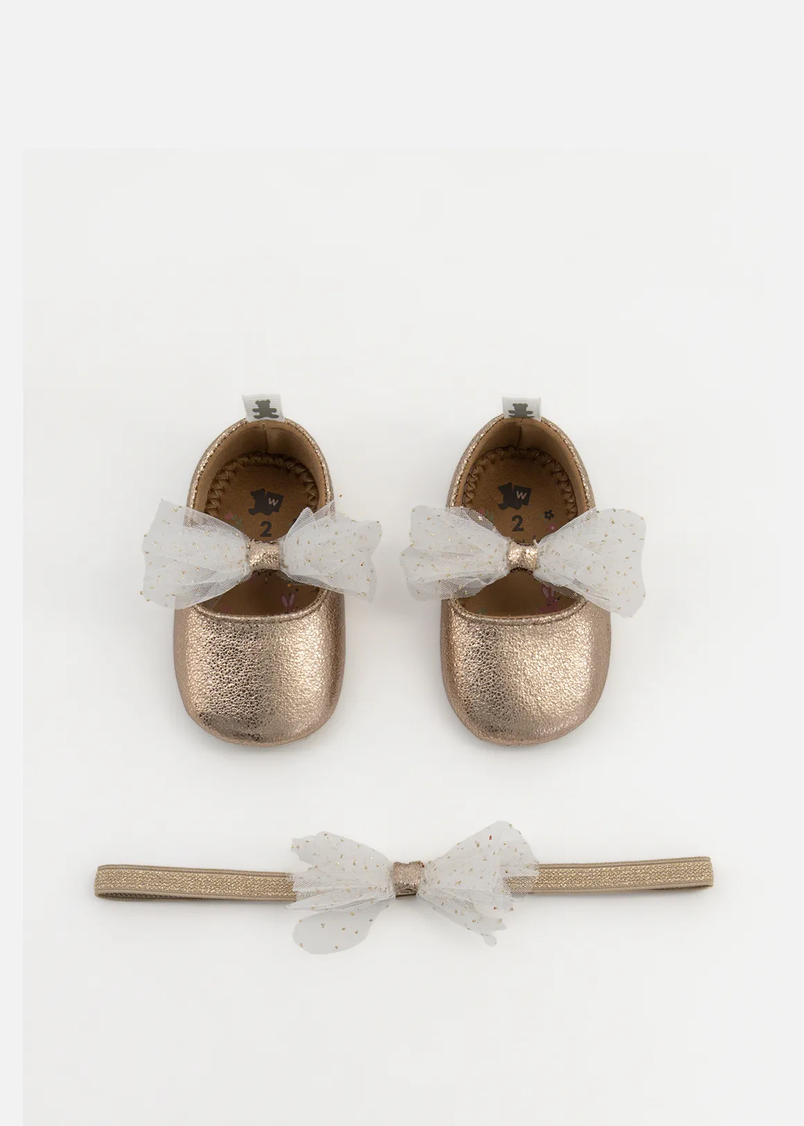Bow Pumps & Headband Set - GOLD