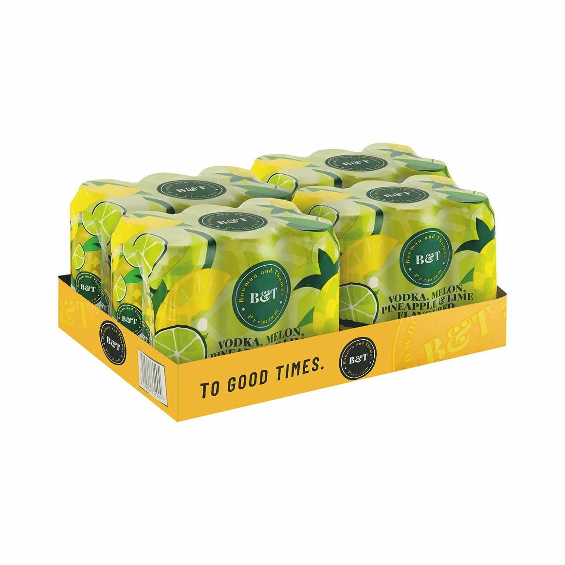 Bowman & Thomas Vodka, Melon, Pineapple & Lime Flavoured Spirit Cooler 24 x 440 ml