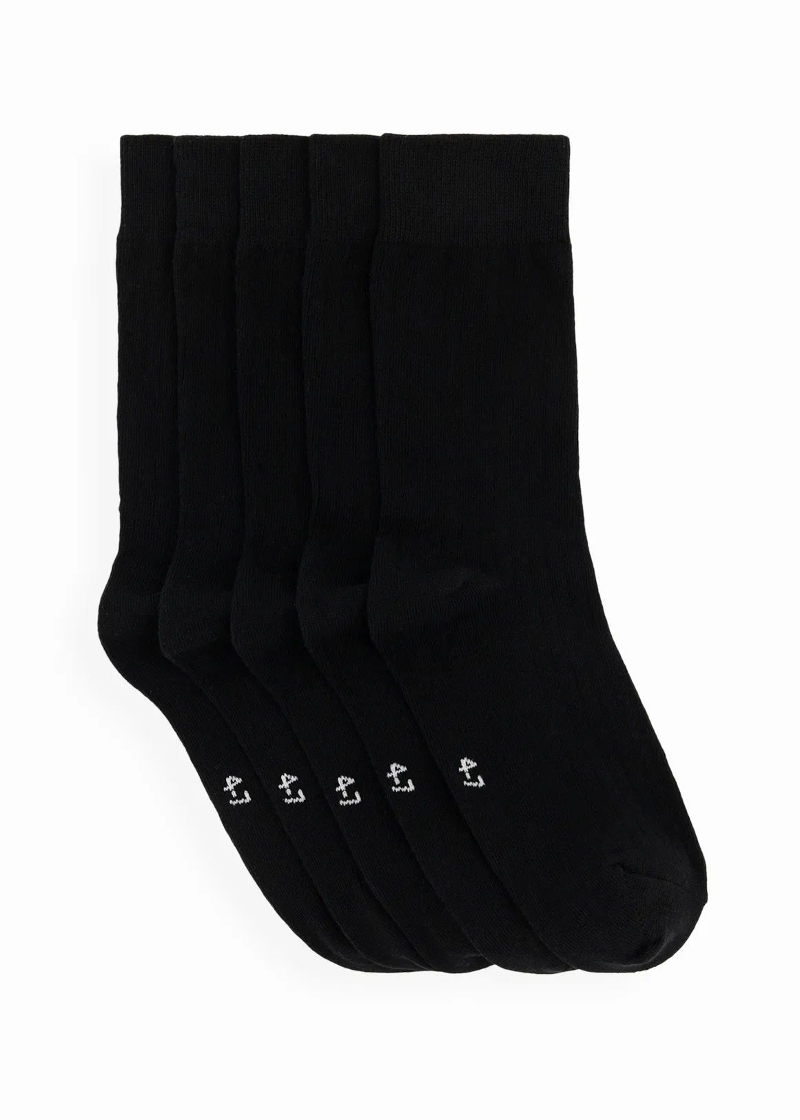 Boy's School Cotton Rich Anklets 5 Pack - BLACK