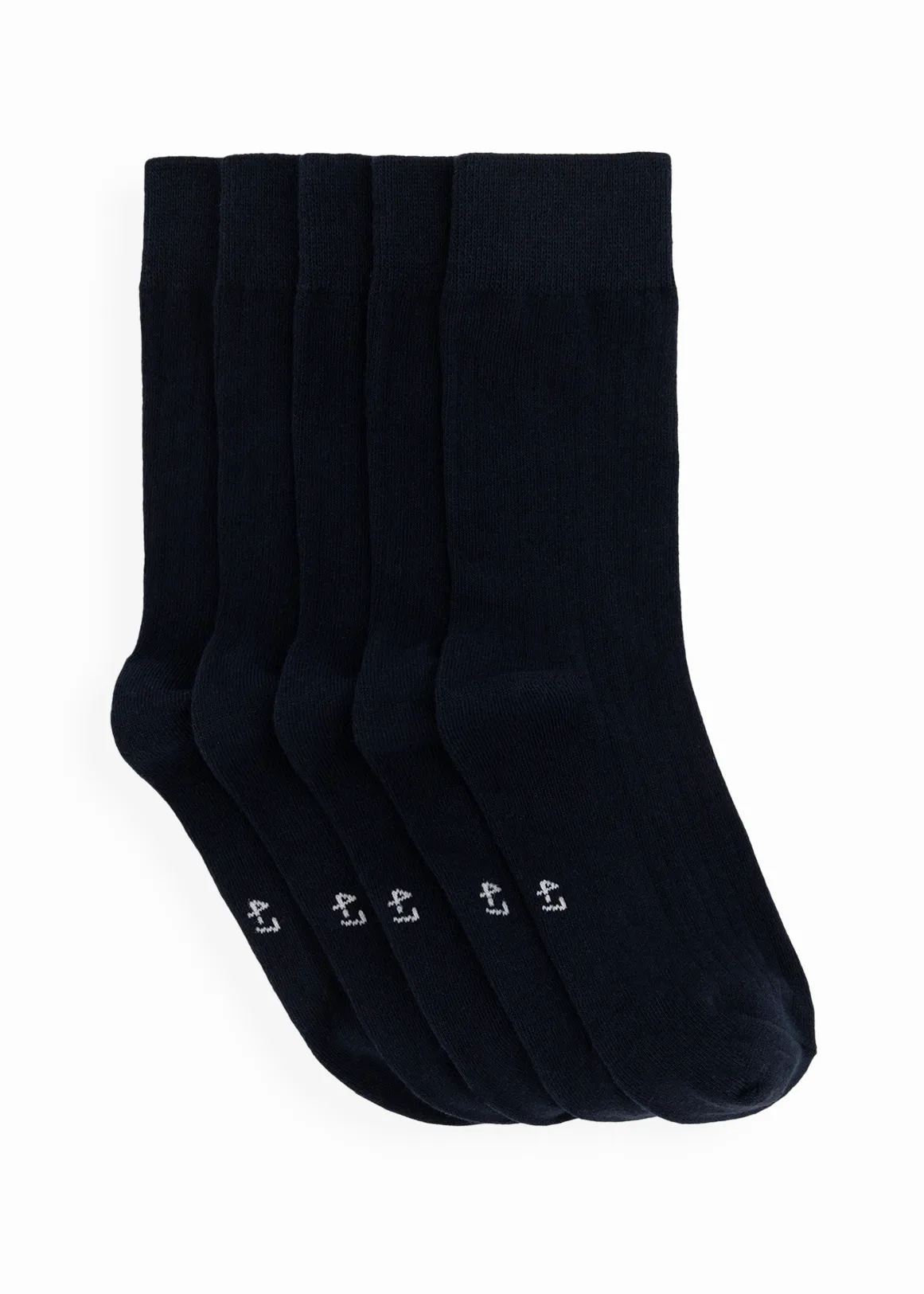 Boy's School Cotton Rich Anklets 5 Pack - NAVY