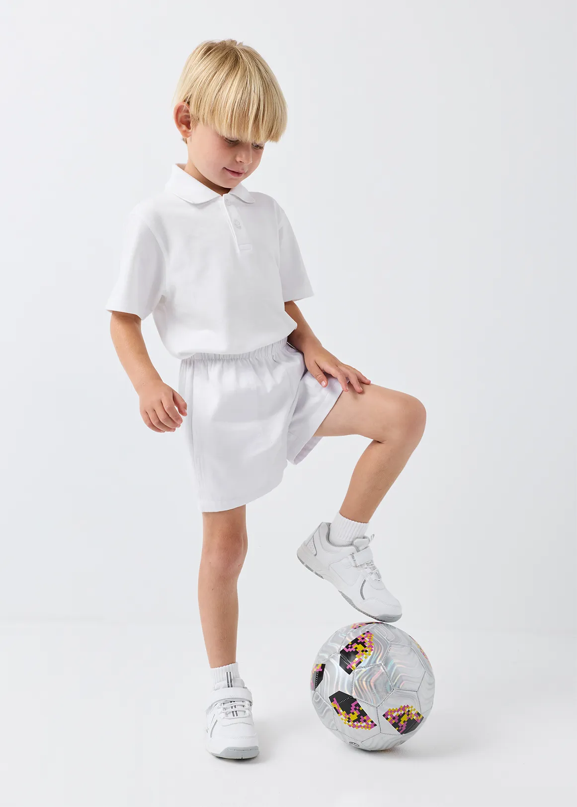 Boys White School Shorts