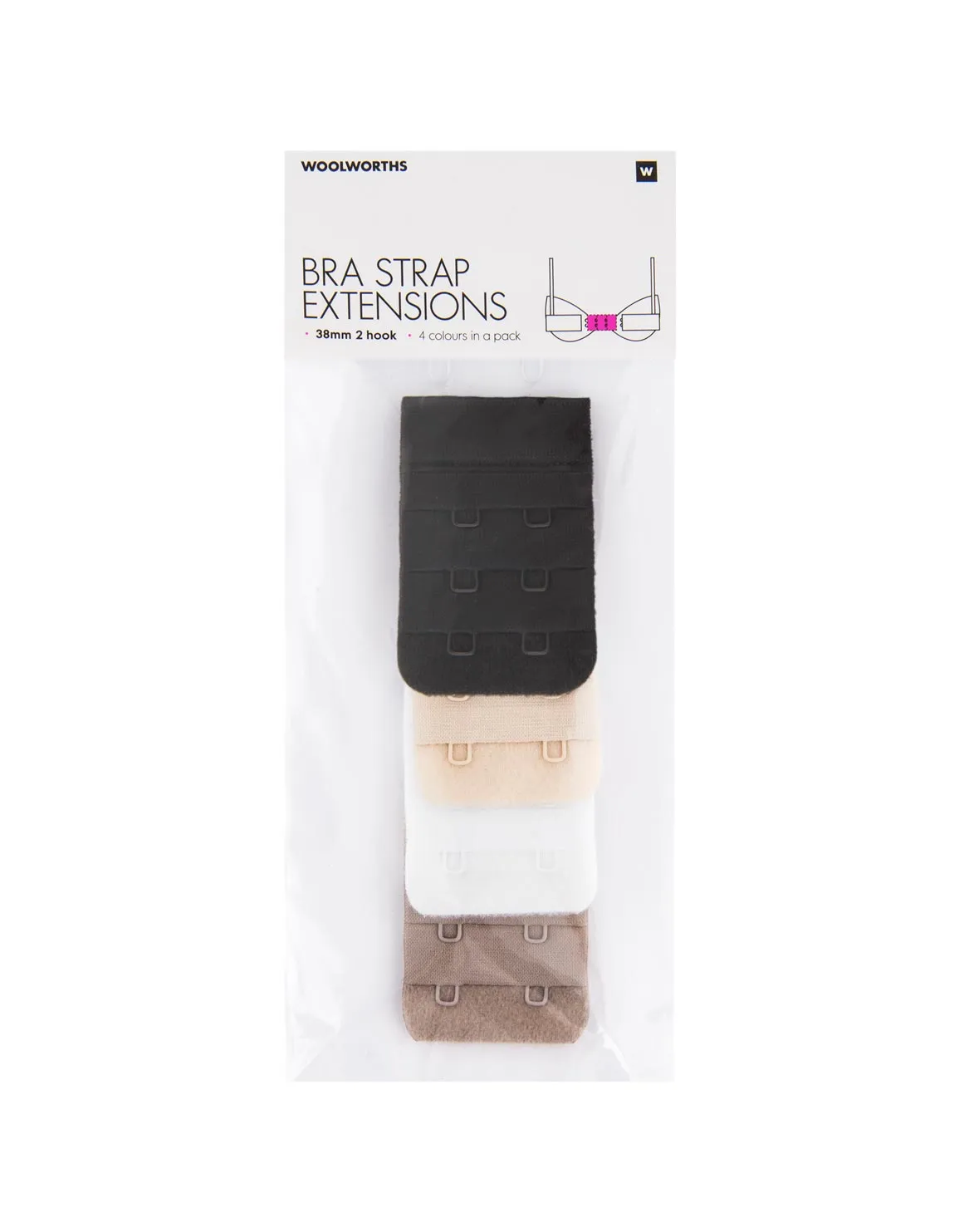 Bra Strap Extensions 38mm 4 Pack - New Neutrals - ASSORT