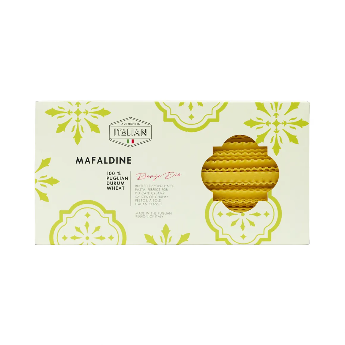 Bronze Die Mafaldine or Ruffled Ribbon Shaped Pasta 500 g
