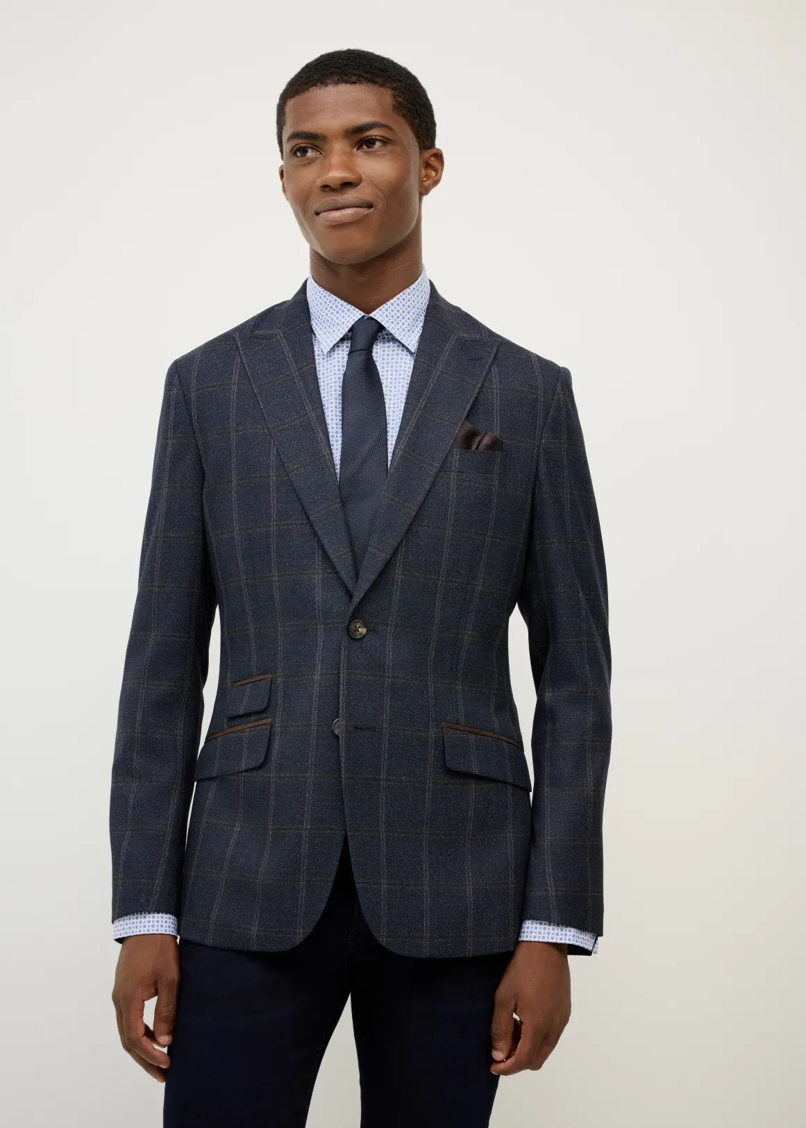 Brooks Check Blazer - NAVY