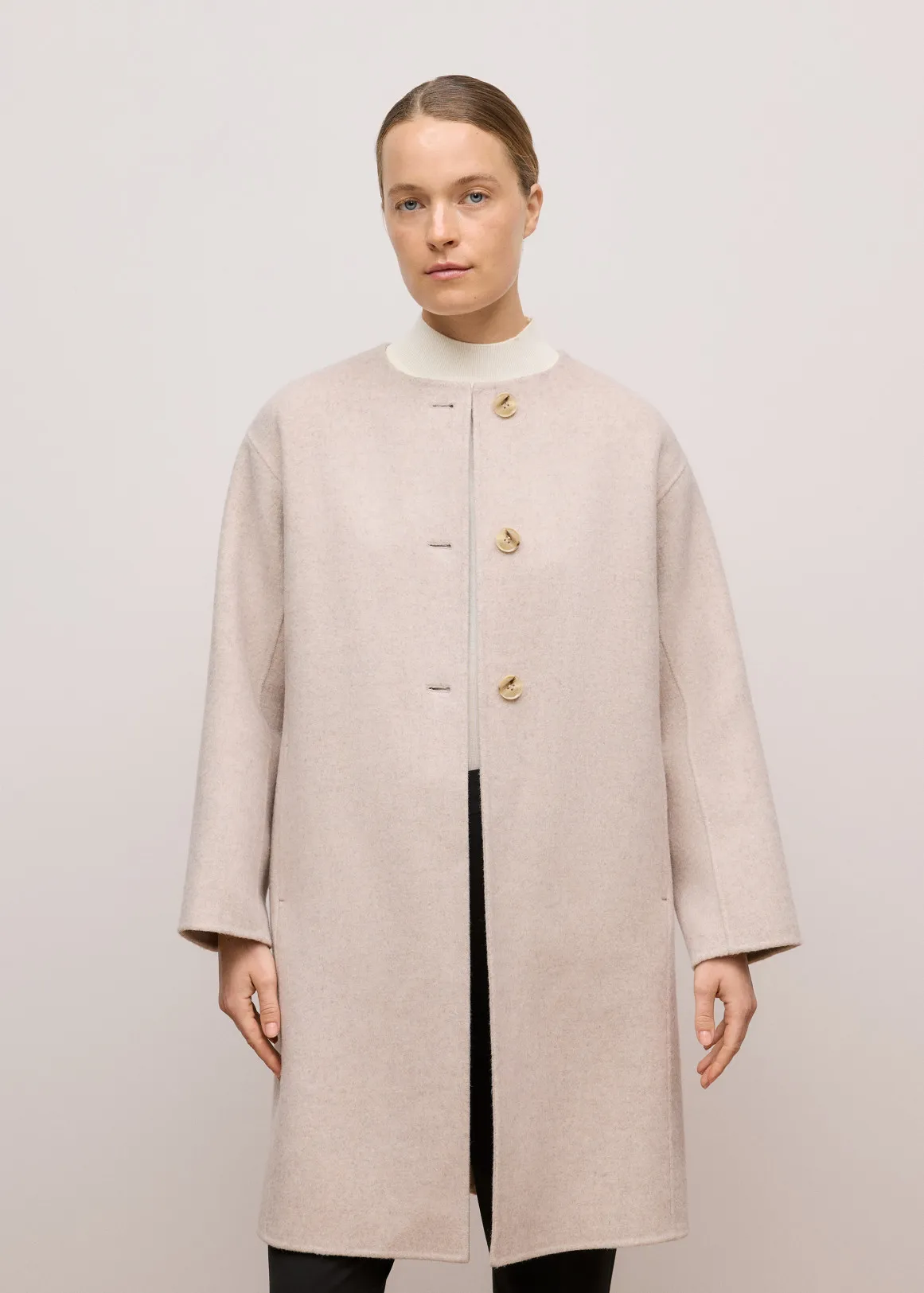 Brushed Wool Scarf Coat