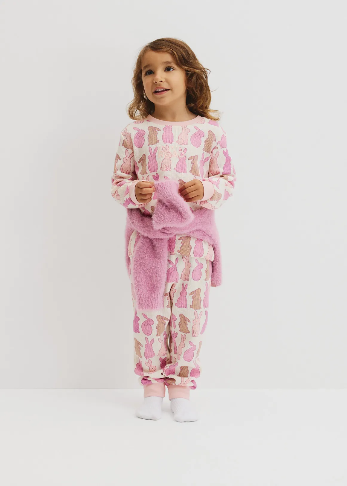 Bunny Print Pyjama Set - MULTI PINK