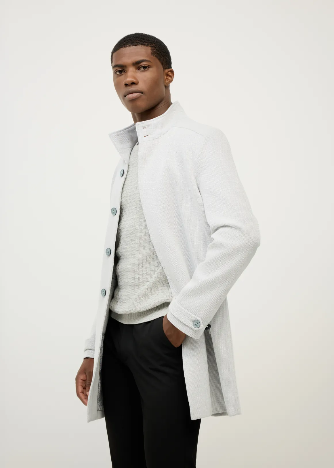 Burrows Funnel Neck Performance Coat - SILVER