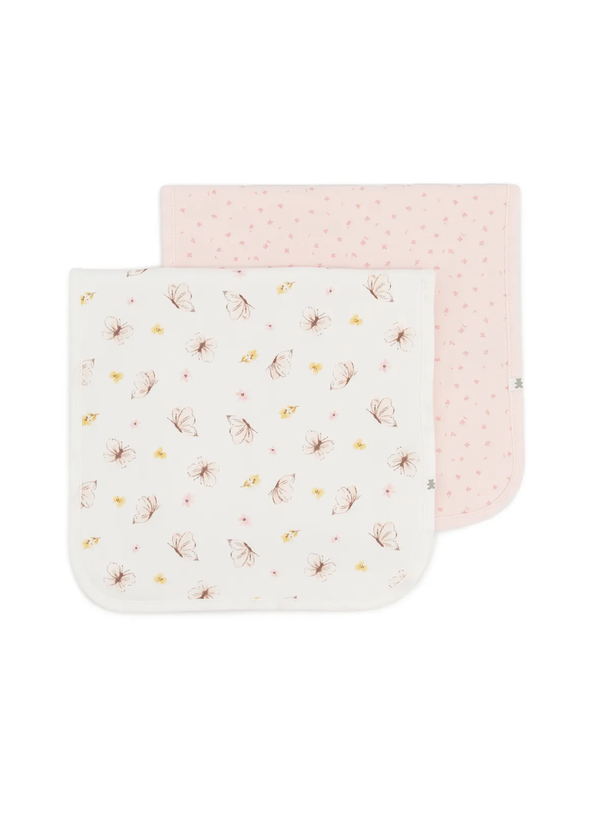 Butterfly Cotton Burp Cloths 2 Pack - X PINK