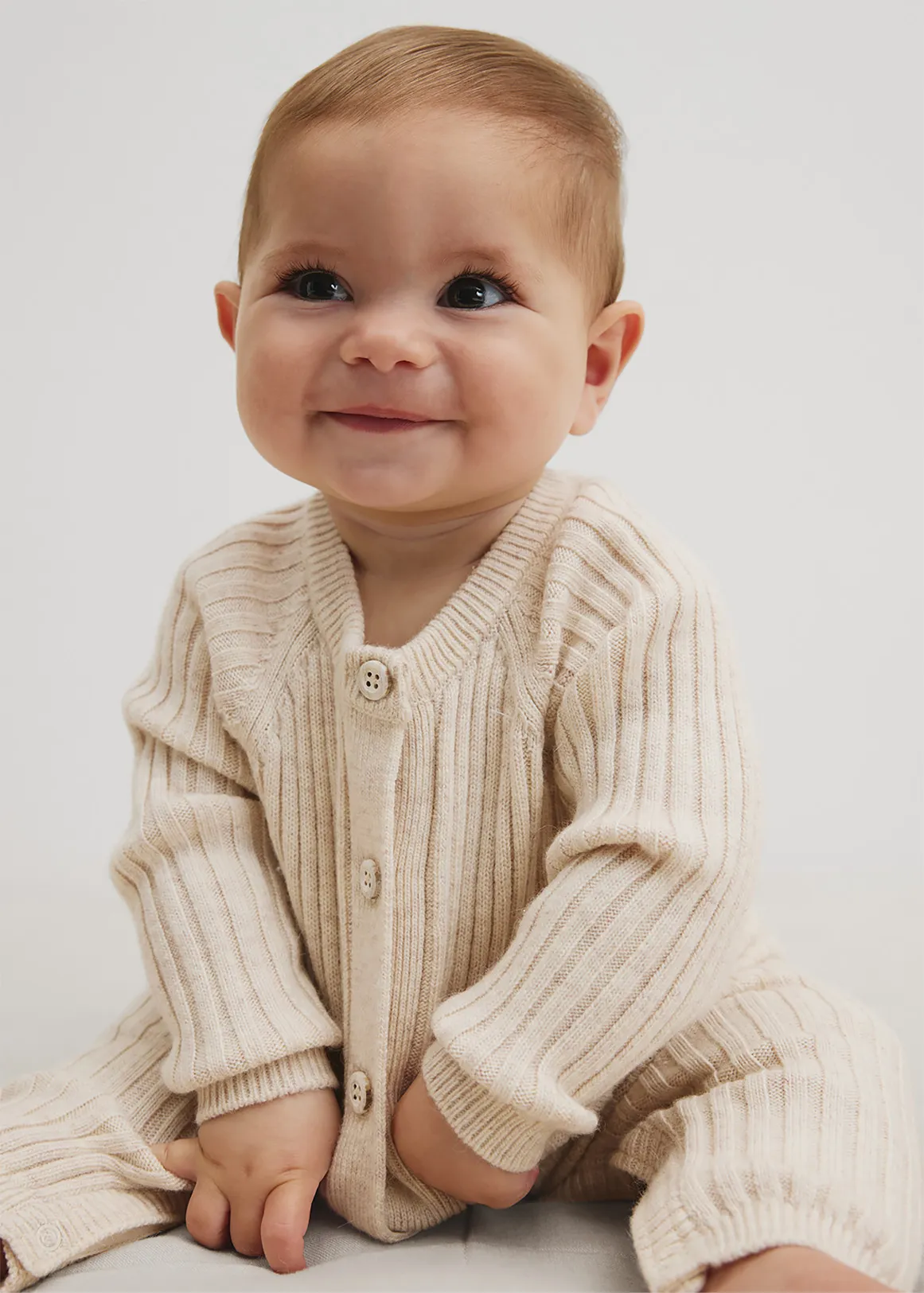 Button Knit Jumpsuit - OATMEAL MARLE