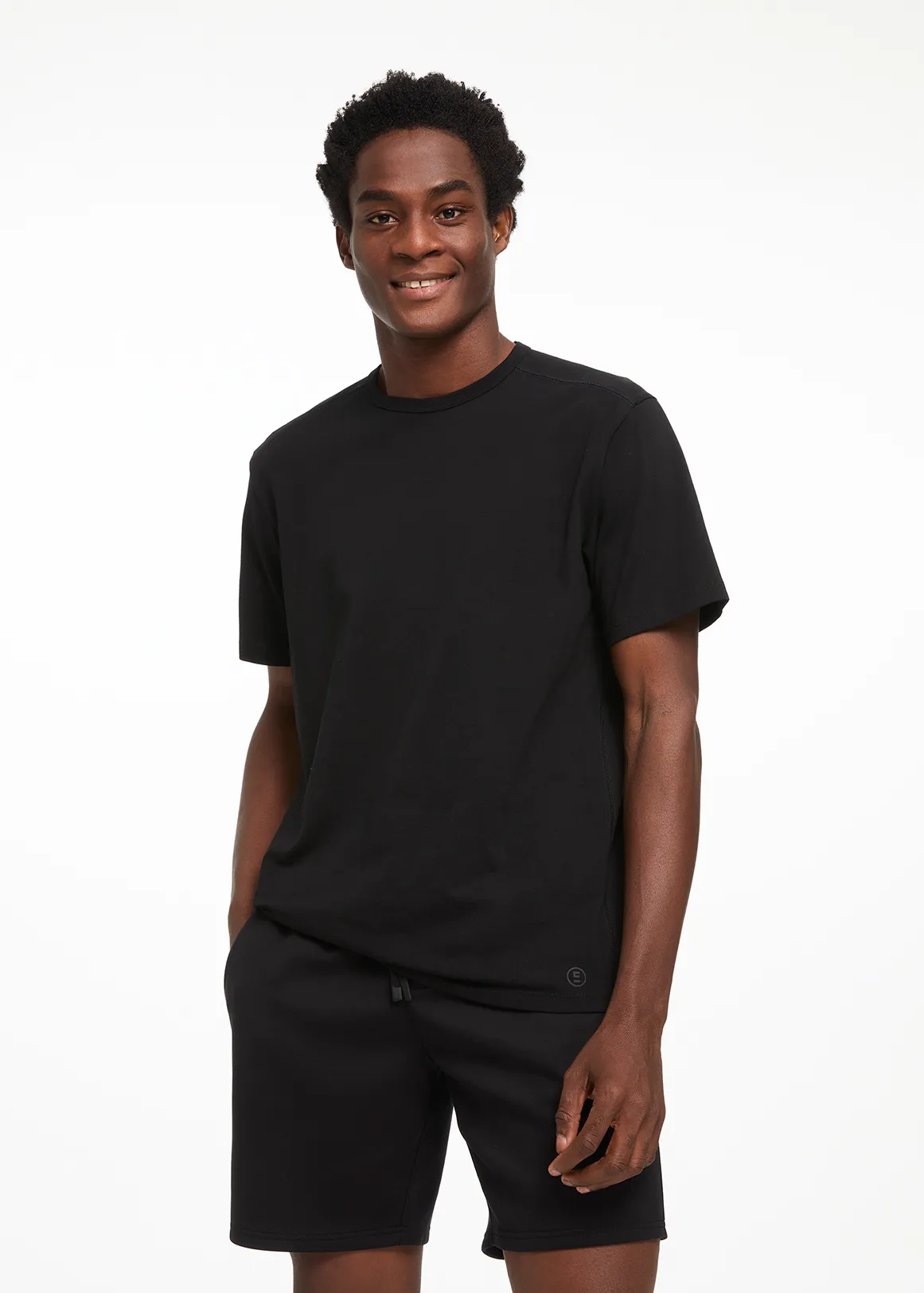 COOLTECH Stretch Cotton Performance T-shirt - BLACK