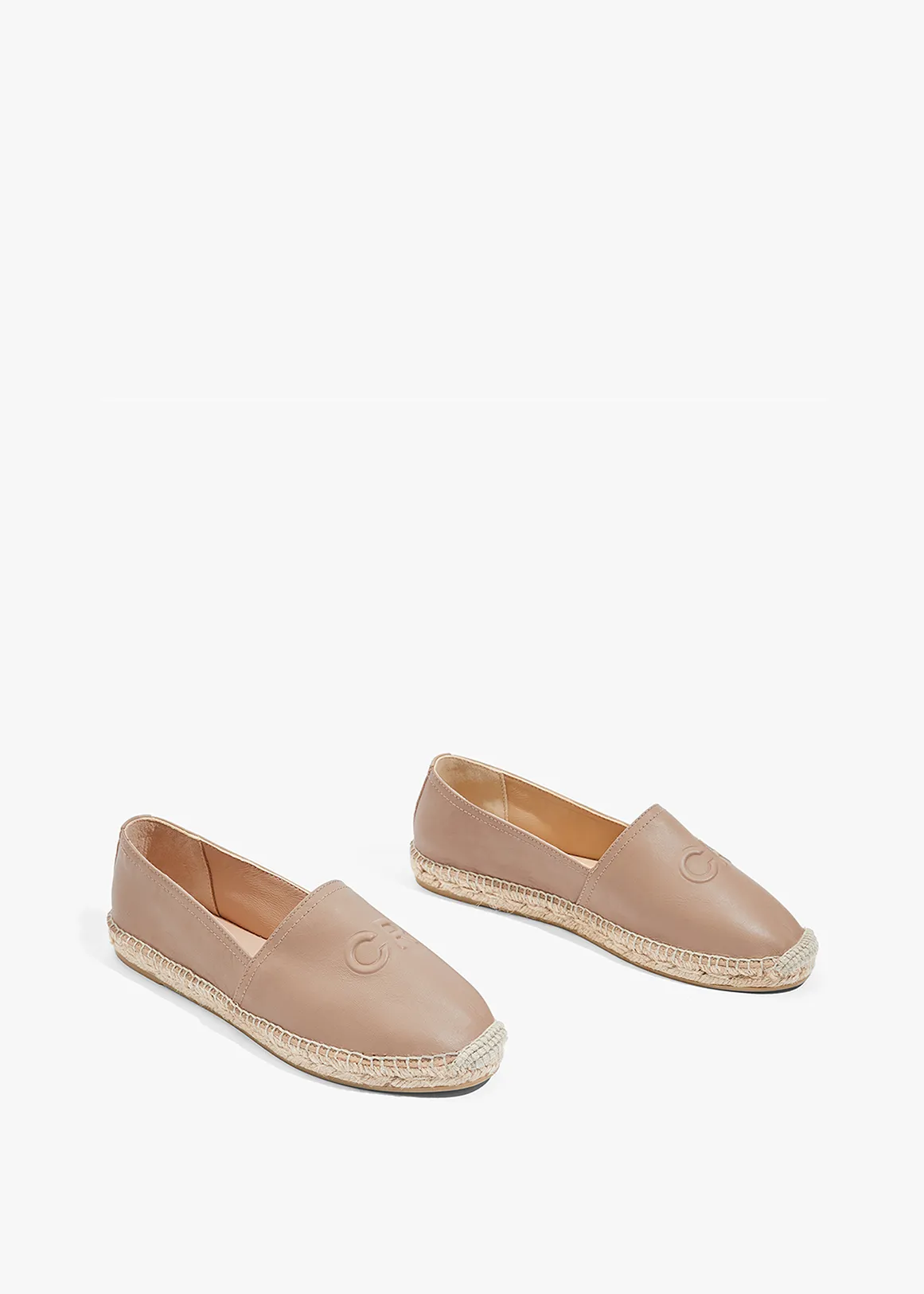CR Logo Leather Espadrille - DARK CAMEL