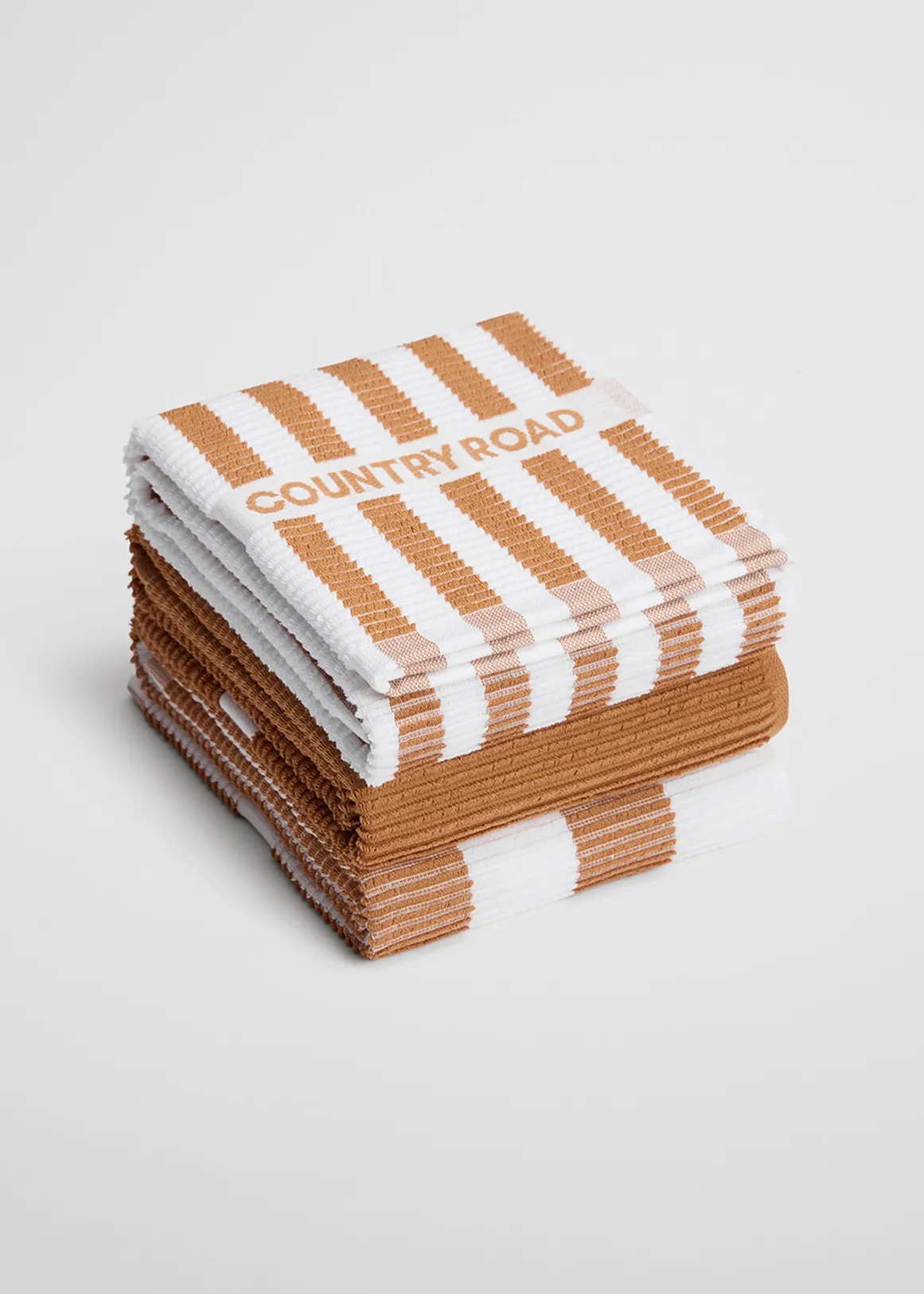 CR Stripe Australian Cotton Tea Towel Pack of 3 - UMBER