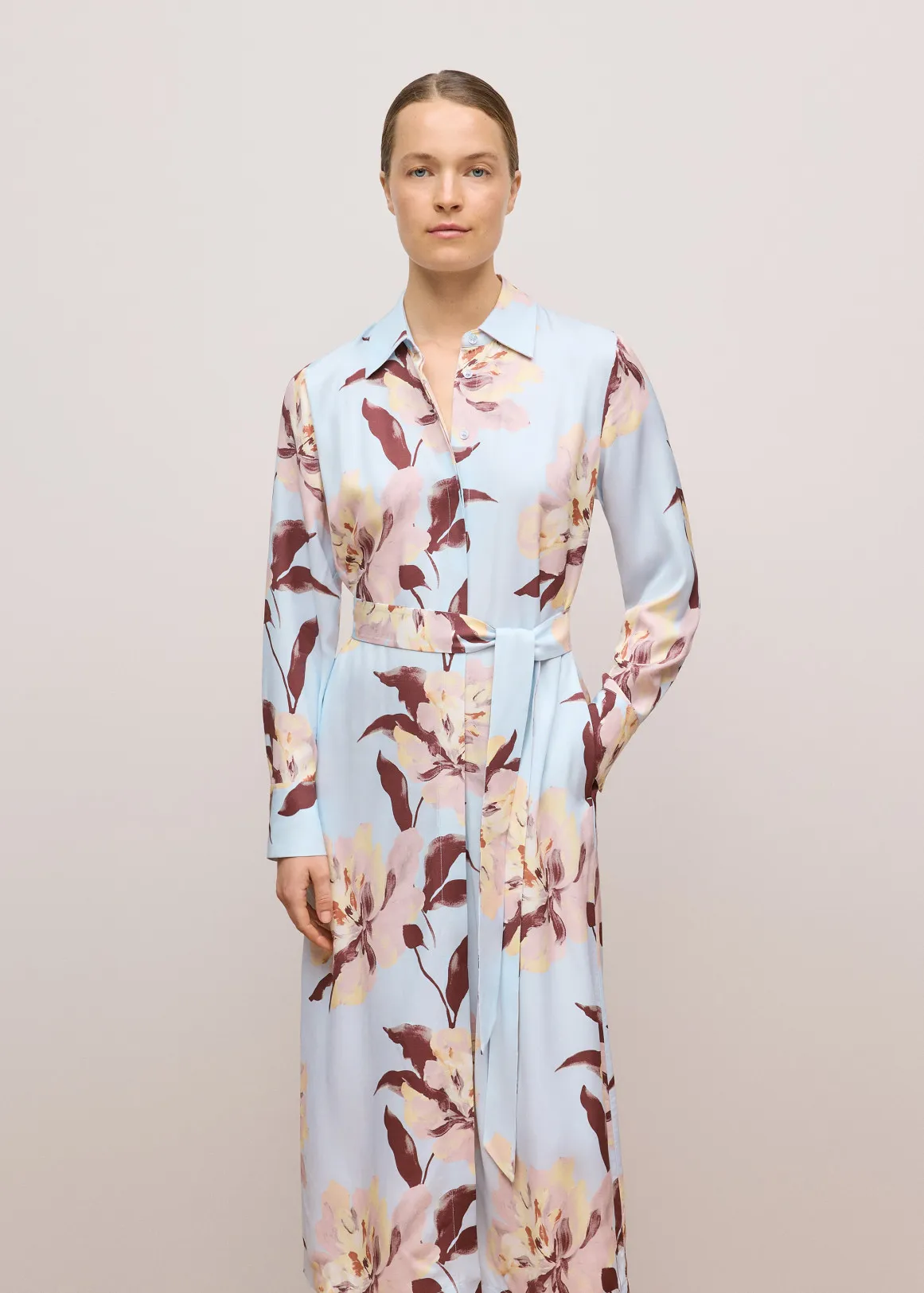 Camellia Shirt Dress - SOFT BLUE