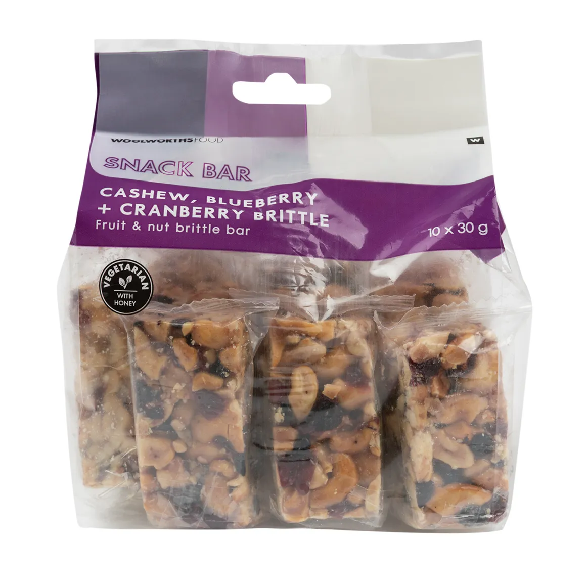 Cashew, Blueberry and Cranberry Brittle Snack Bars 10 x 30 g