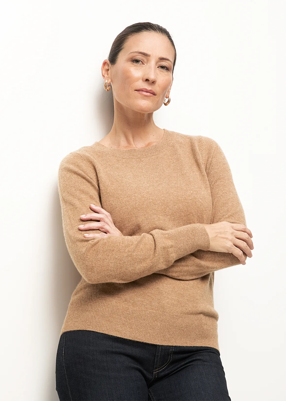 Cashmere Boat Neck Jumper - Premium - BEIGE MELANGE
