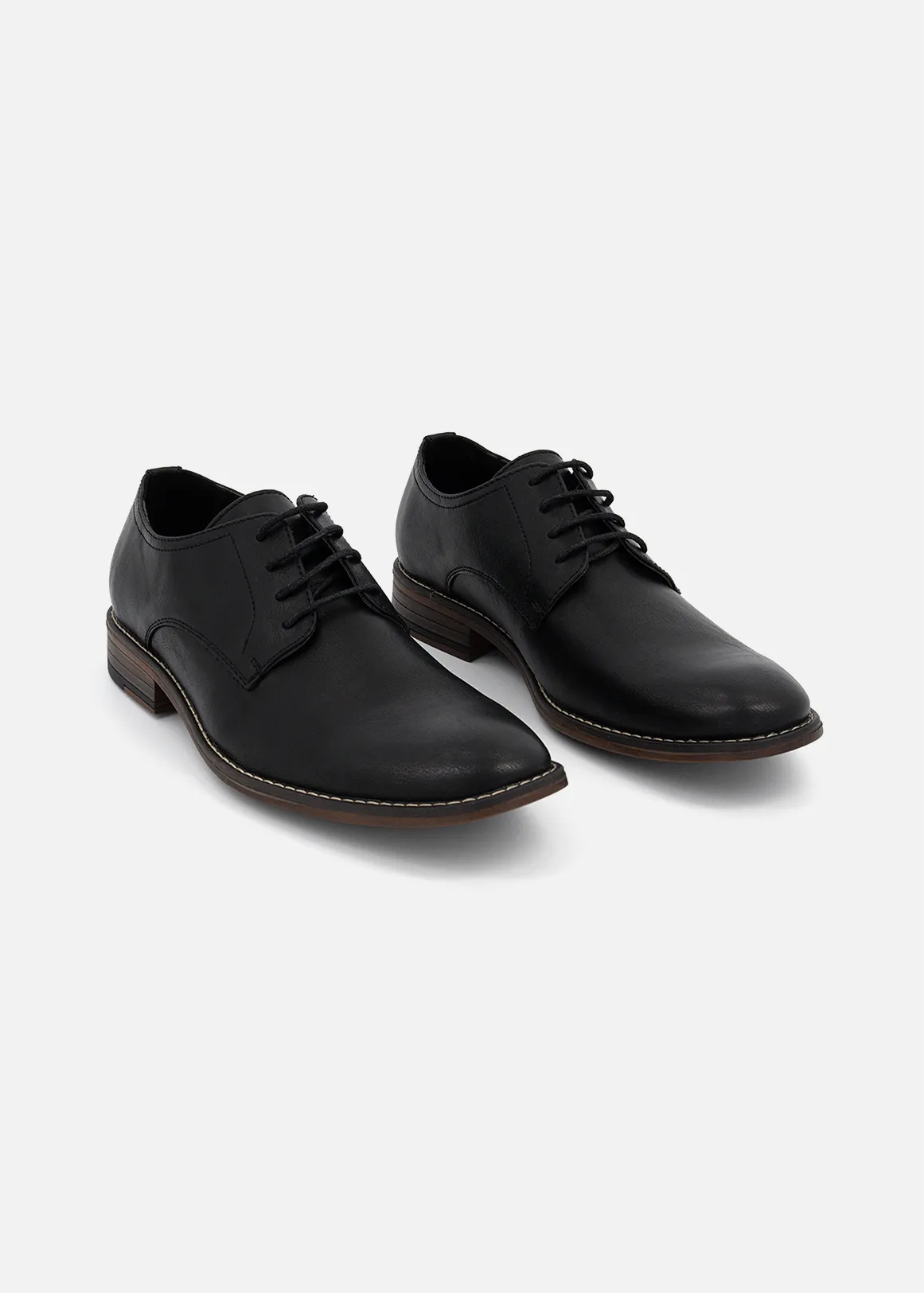 Casual Comfort Lace-up Cutline Shoes - BLACK