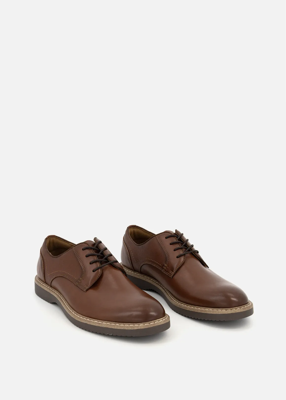 Casual Derby Shoes - TAN