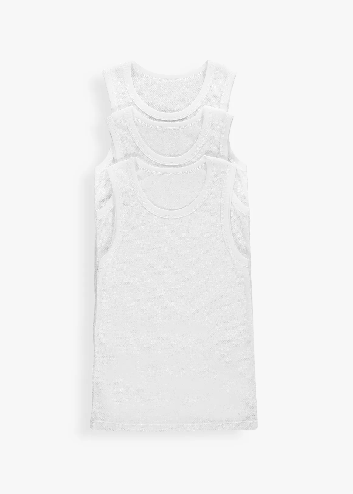 Cellular Cotton Vests 3 Pack - WHITE
