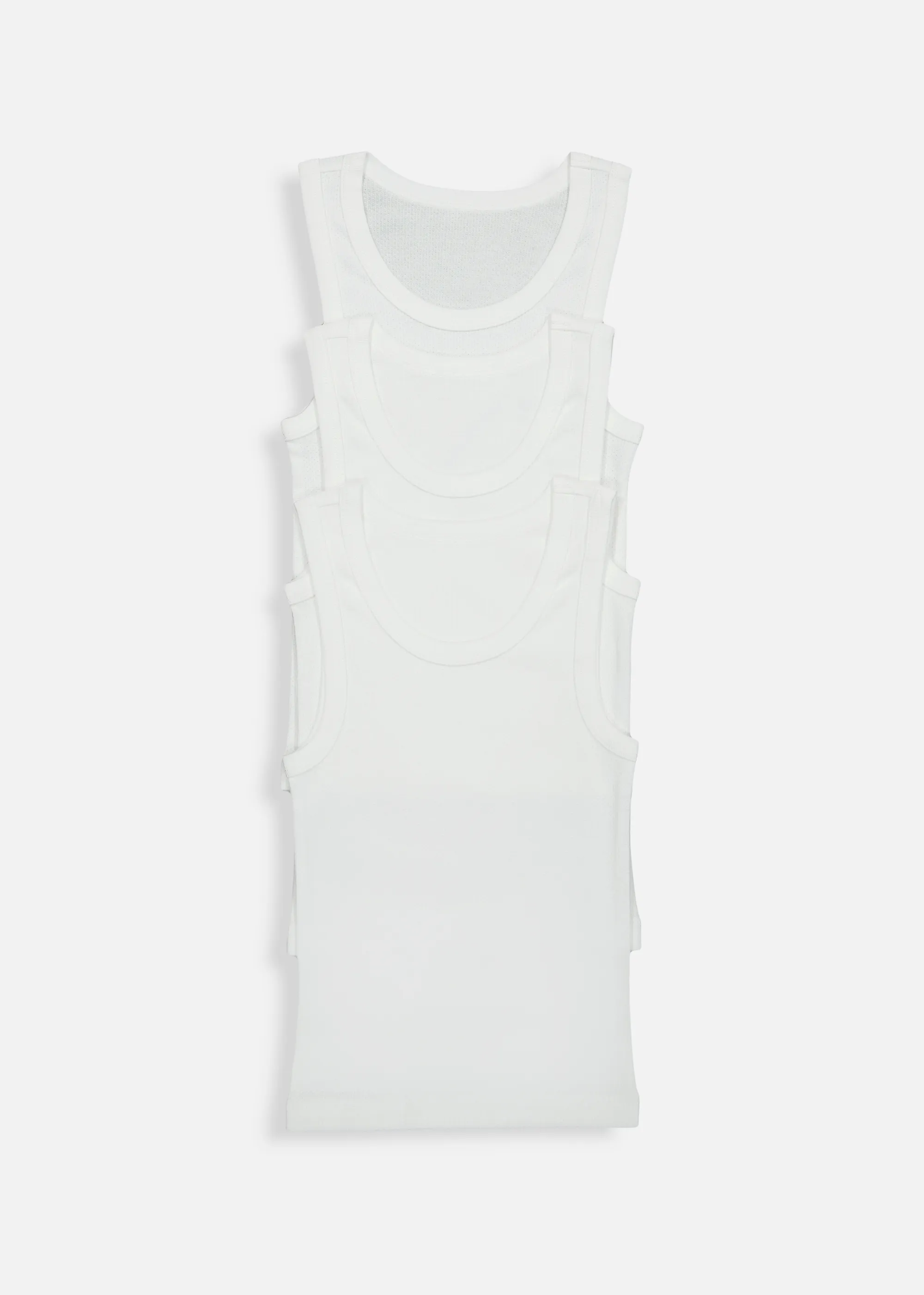 Cellular Cotton Vests 3 Pack - WHITE