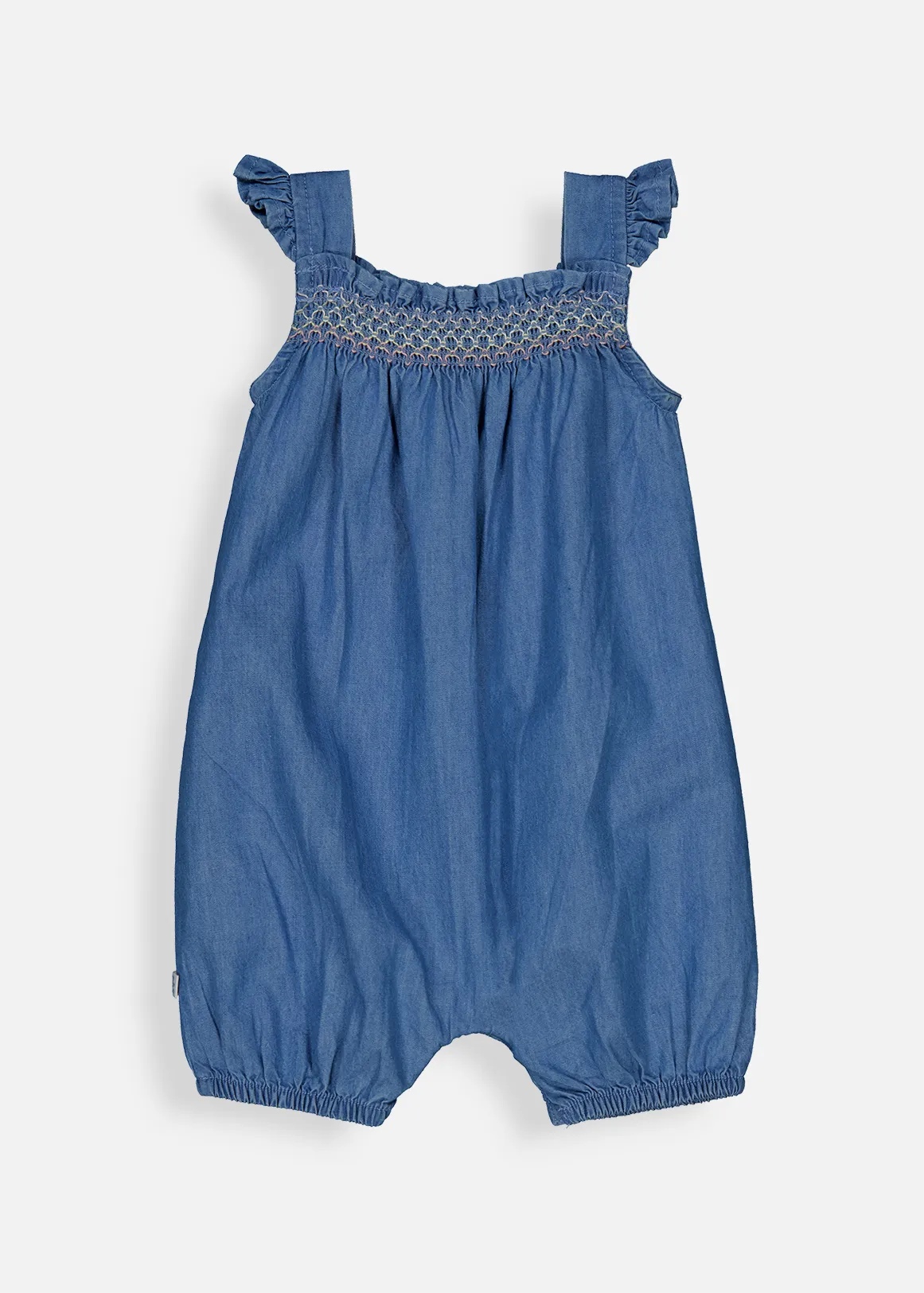 Chambray Denim Romper - MEDIUM BLUE