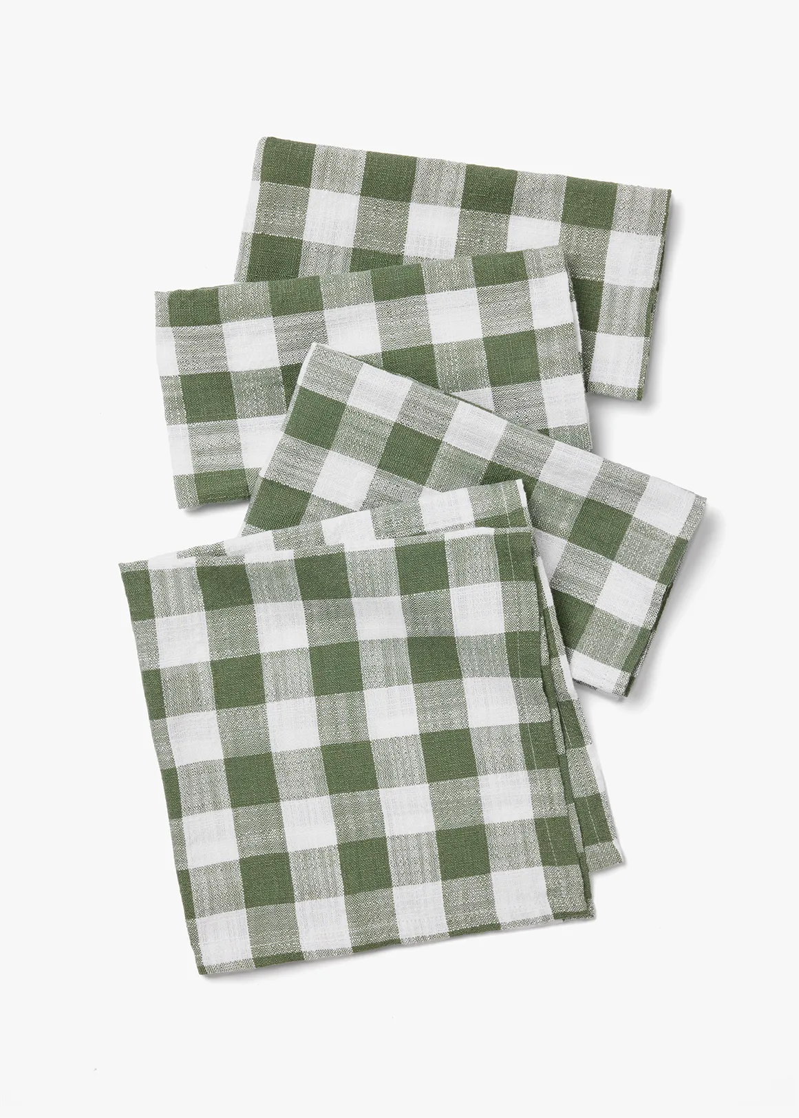 Check Napkins Set 4 Pack - GREEN