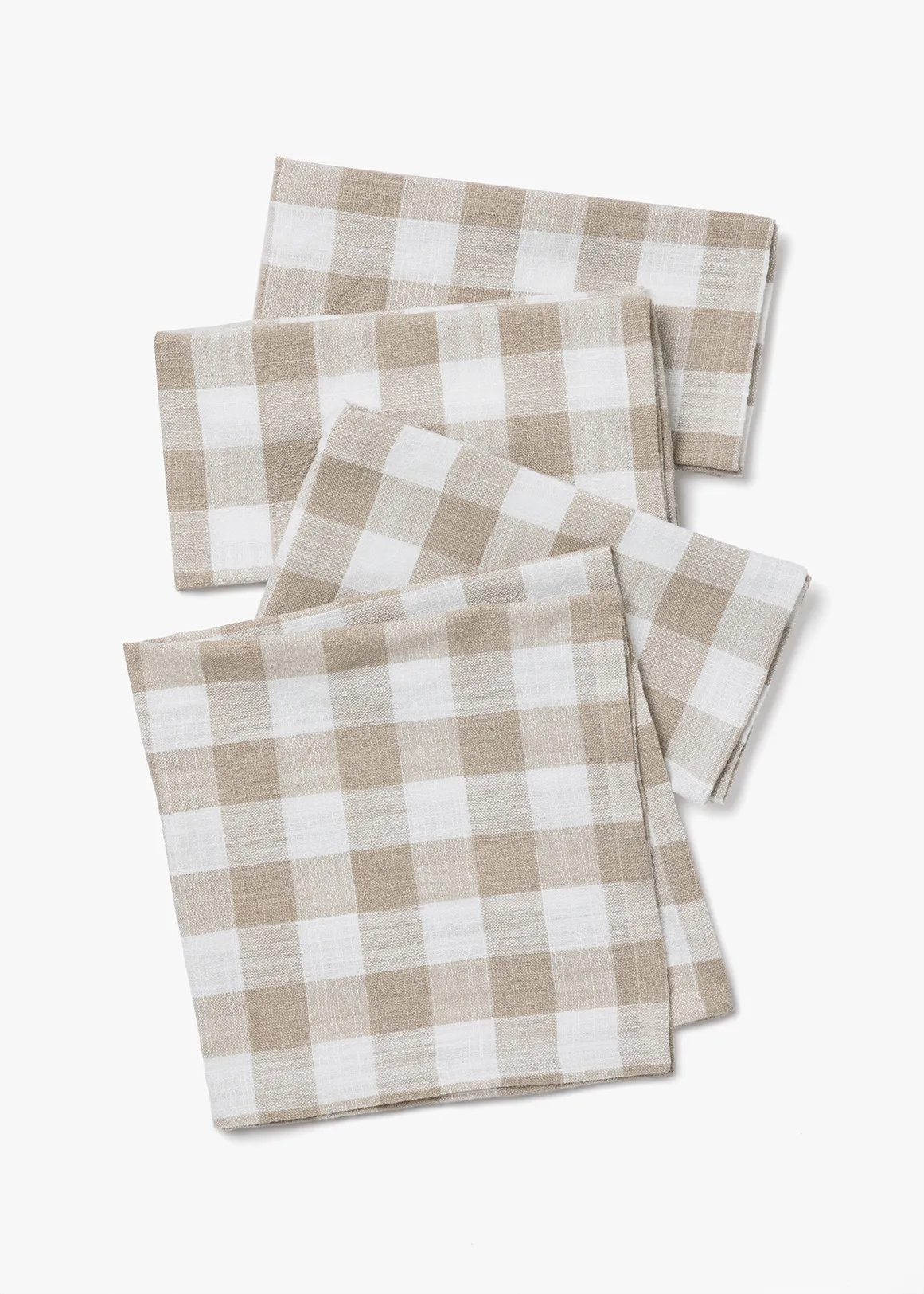 Check Napkins Set 4 Pack - NATURAL