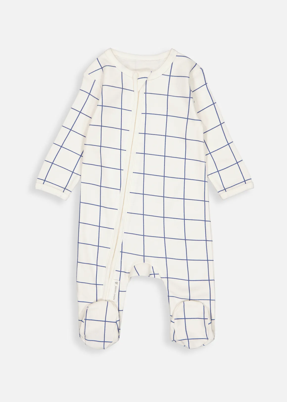 Check Organic Cotton Zip Sleepsuit - X CREAM