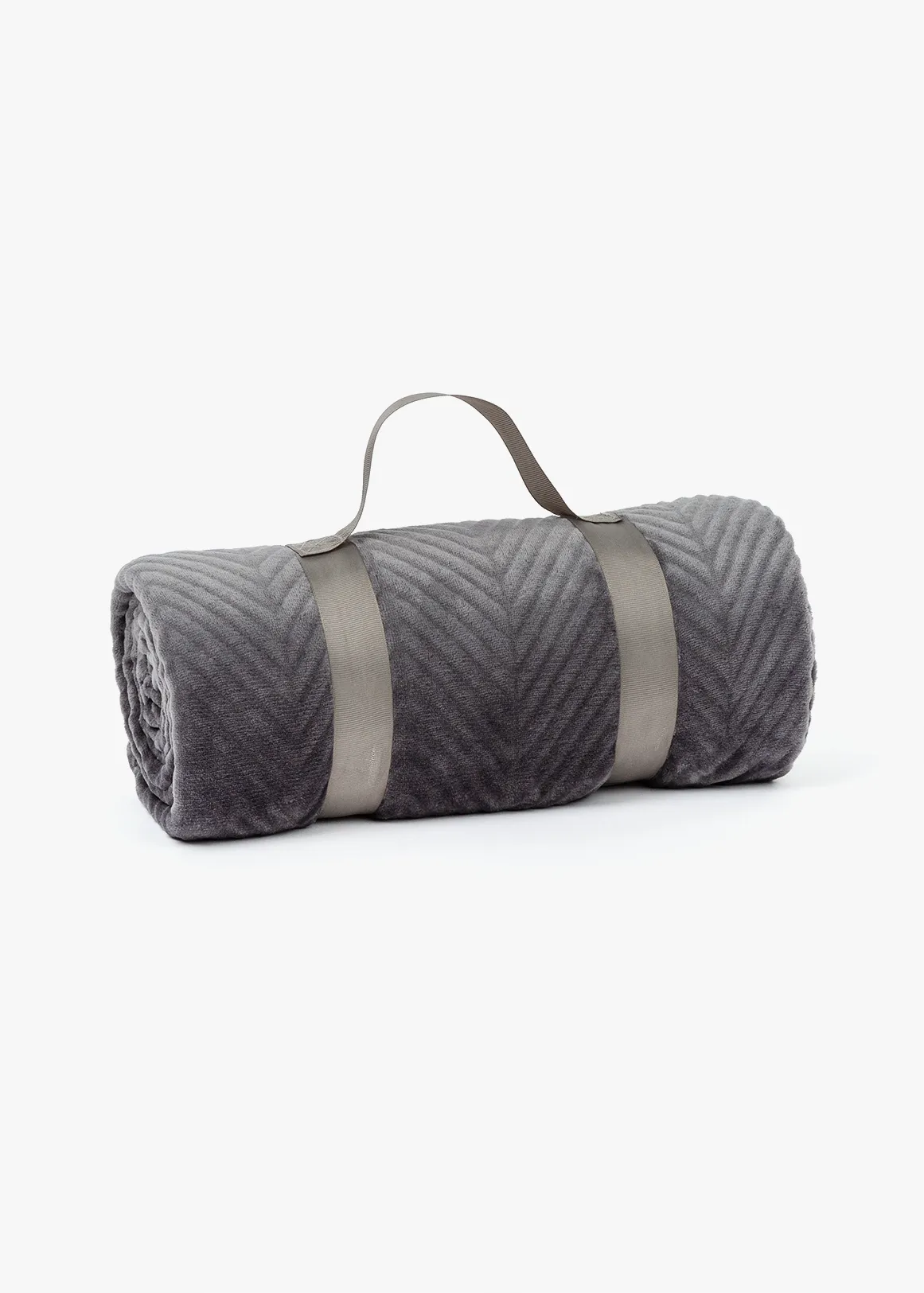 Chevron Fleece Throw 180x150cm - CHARCOAL