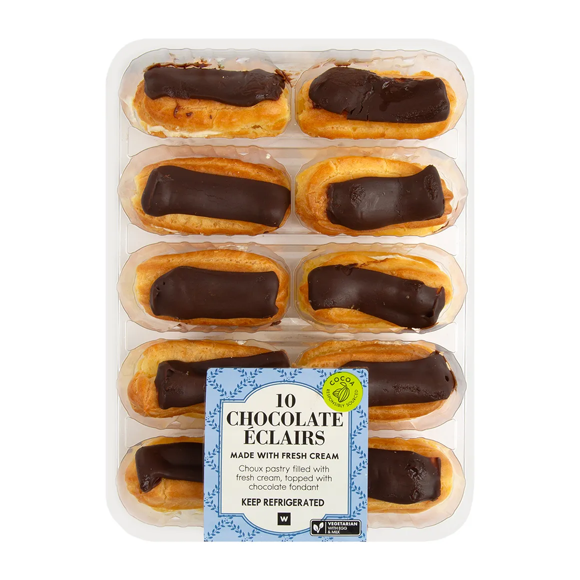 Chocolate Cream Éclairs 10 pk