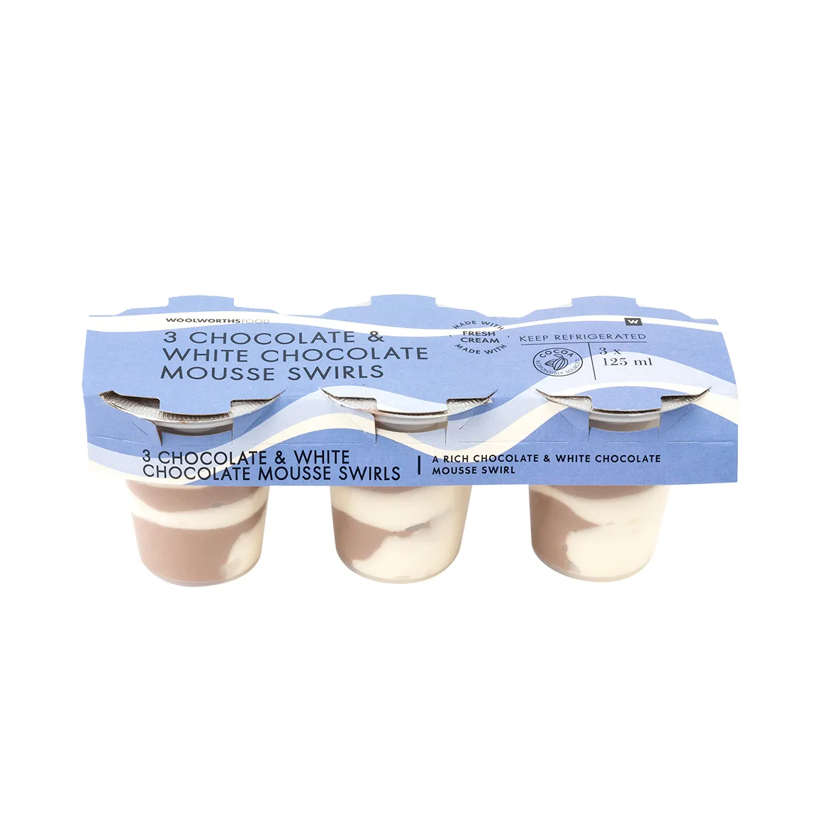 Chocolate & White Chocolate Mousse Swirls 3 x 125 ml