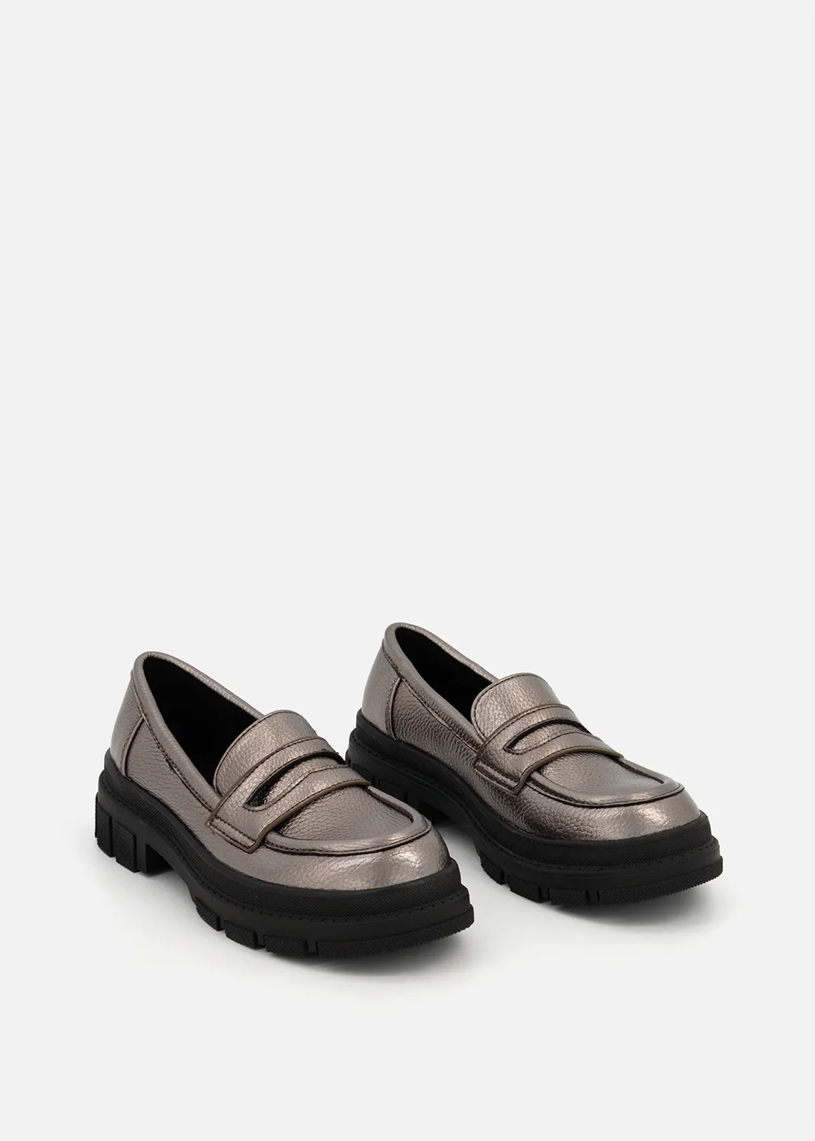 Chunky Loafers (Size 12-6) Older Girl - PEWTER