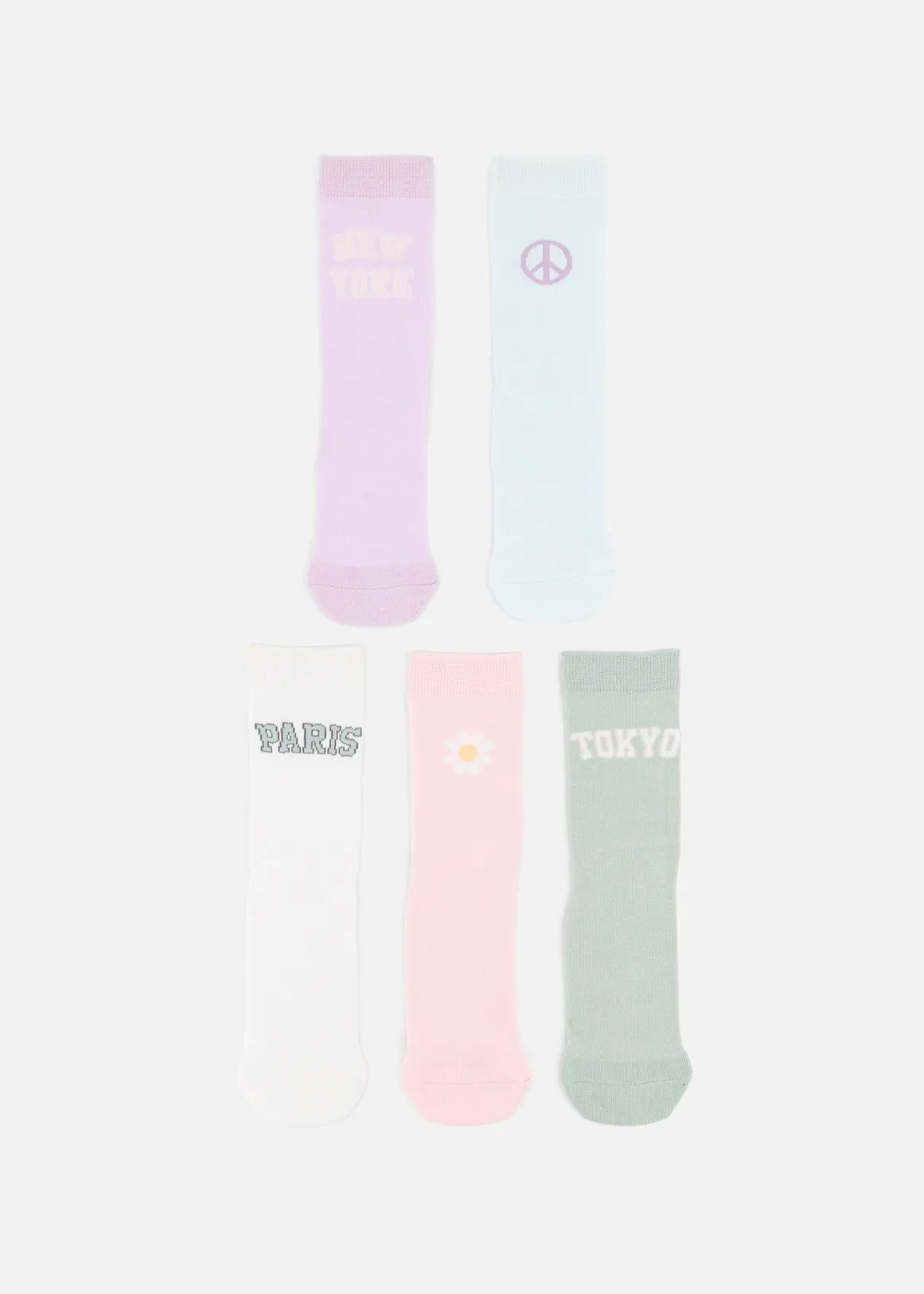 City Cotton Rich Anklets 5 Pack - X AQUA