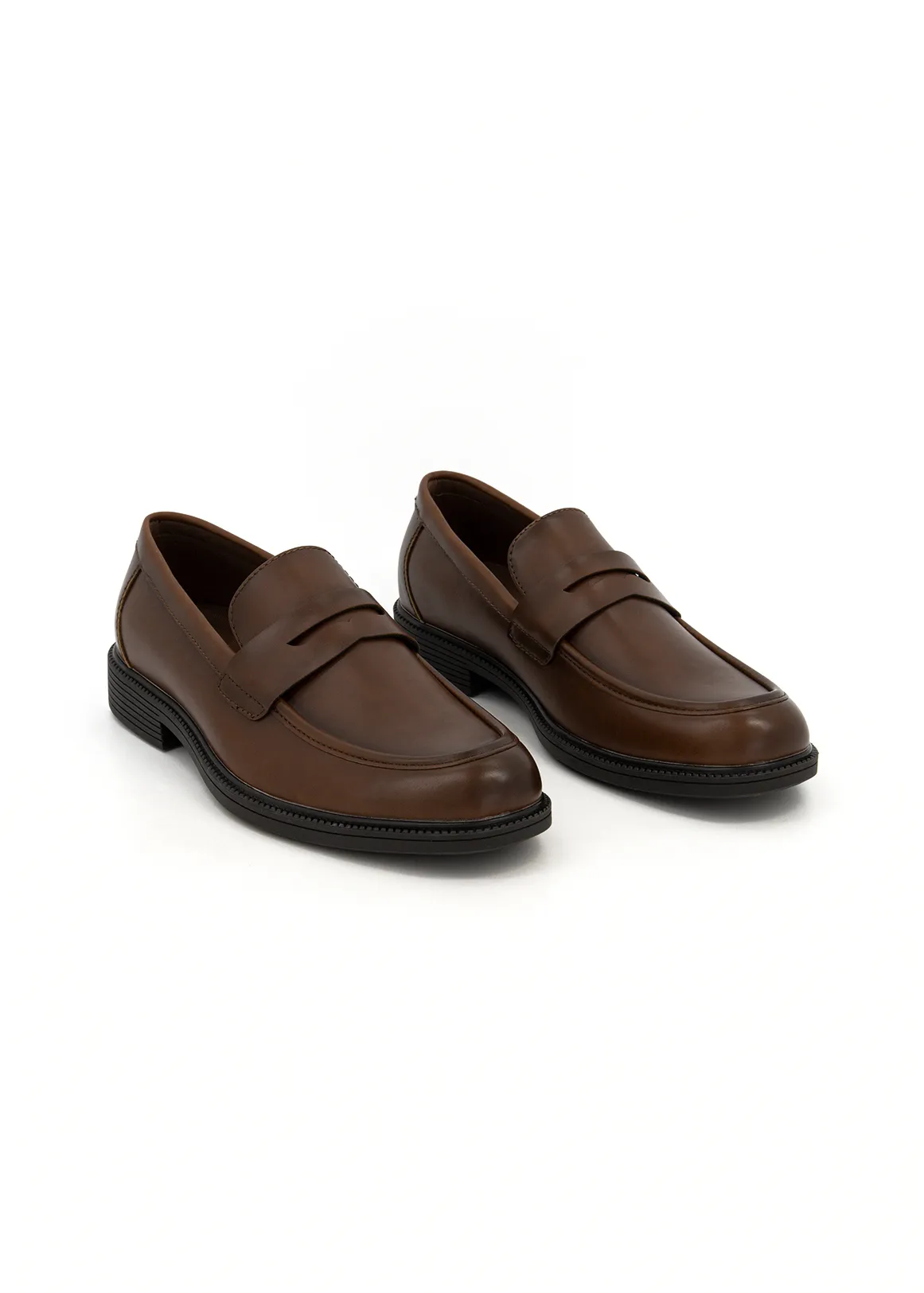 Classic Faux Leather Loafers - TAN