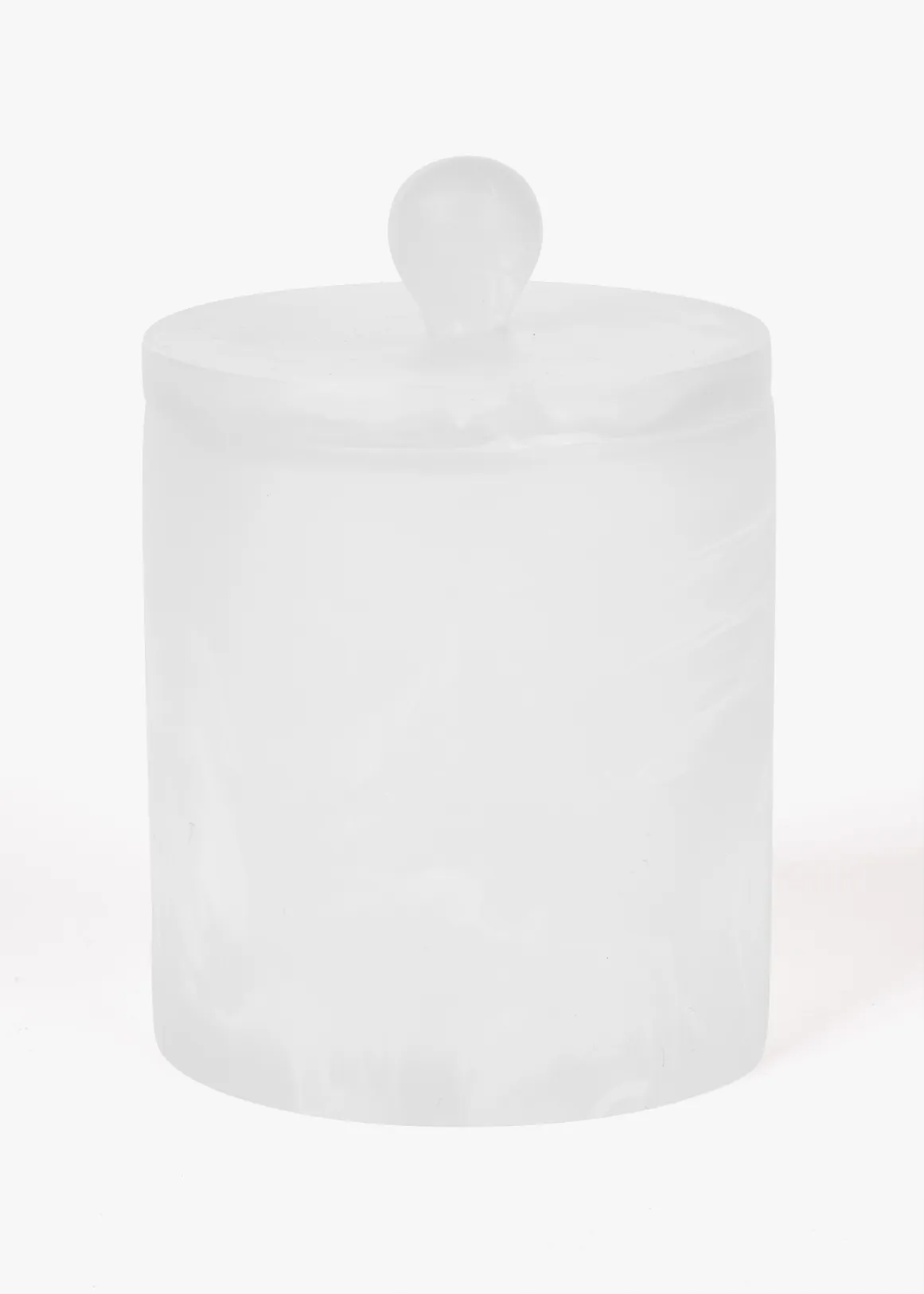 Cloudy Resin Cotton Jar - WHITE