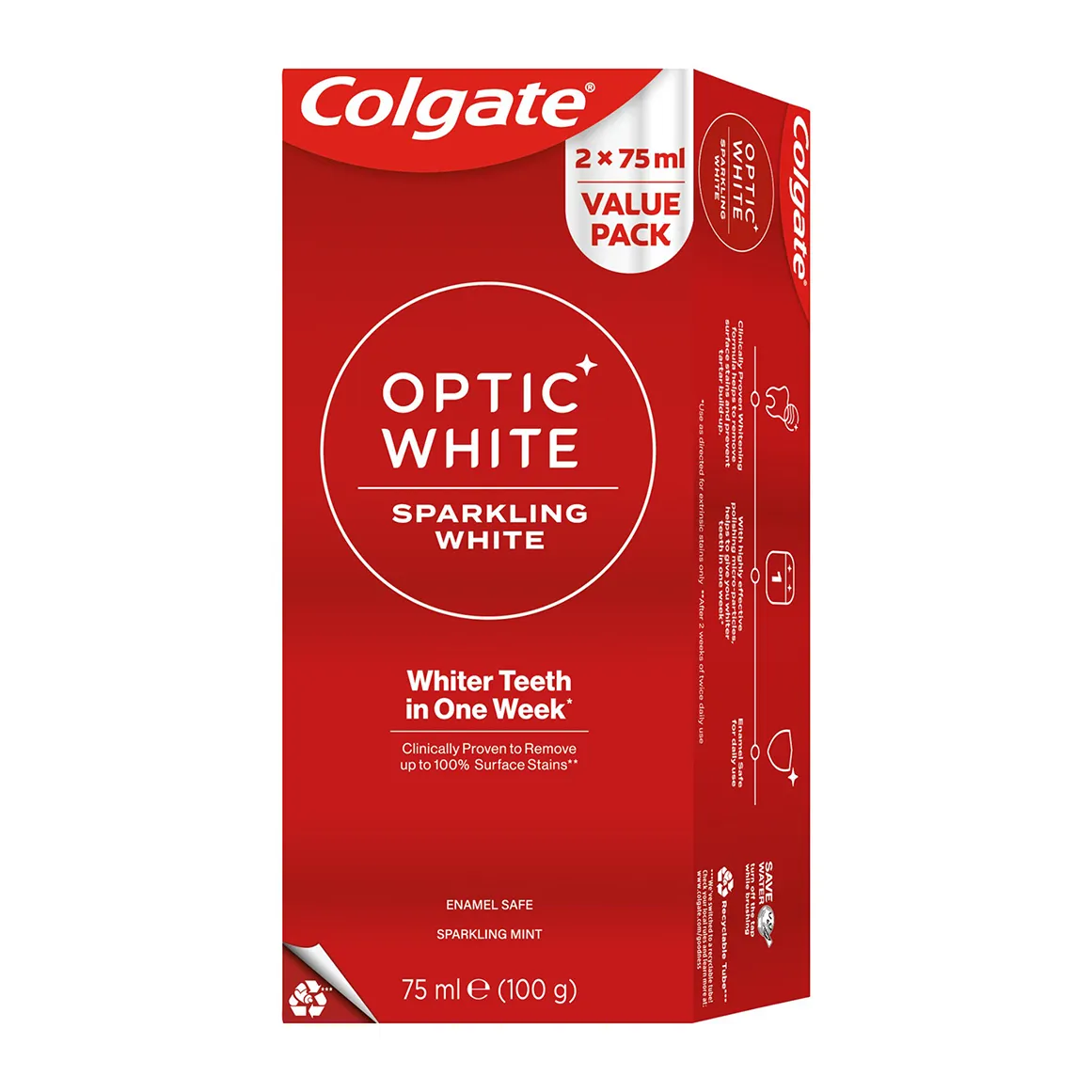 Colgate Optic White Sparkling Mint 2 x 75 ml