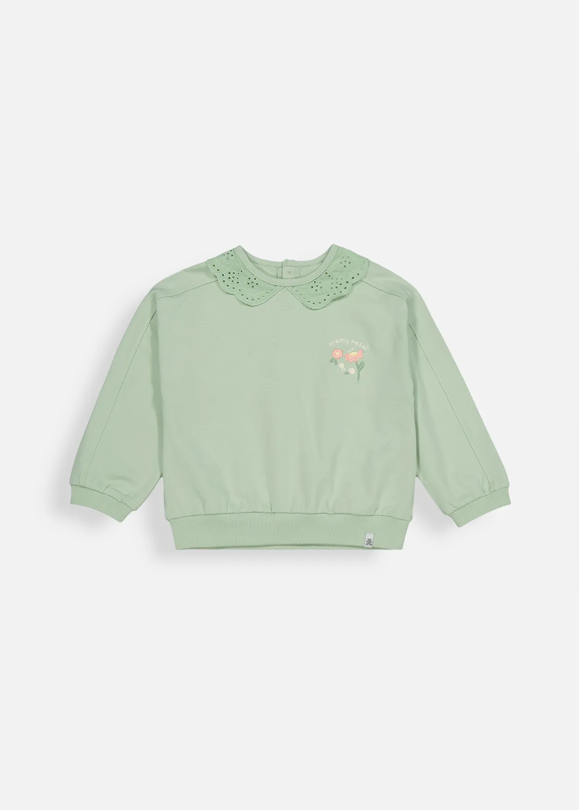 Collar Crew Sweatshirt - LIGHT GREEN