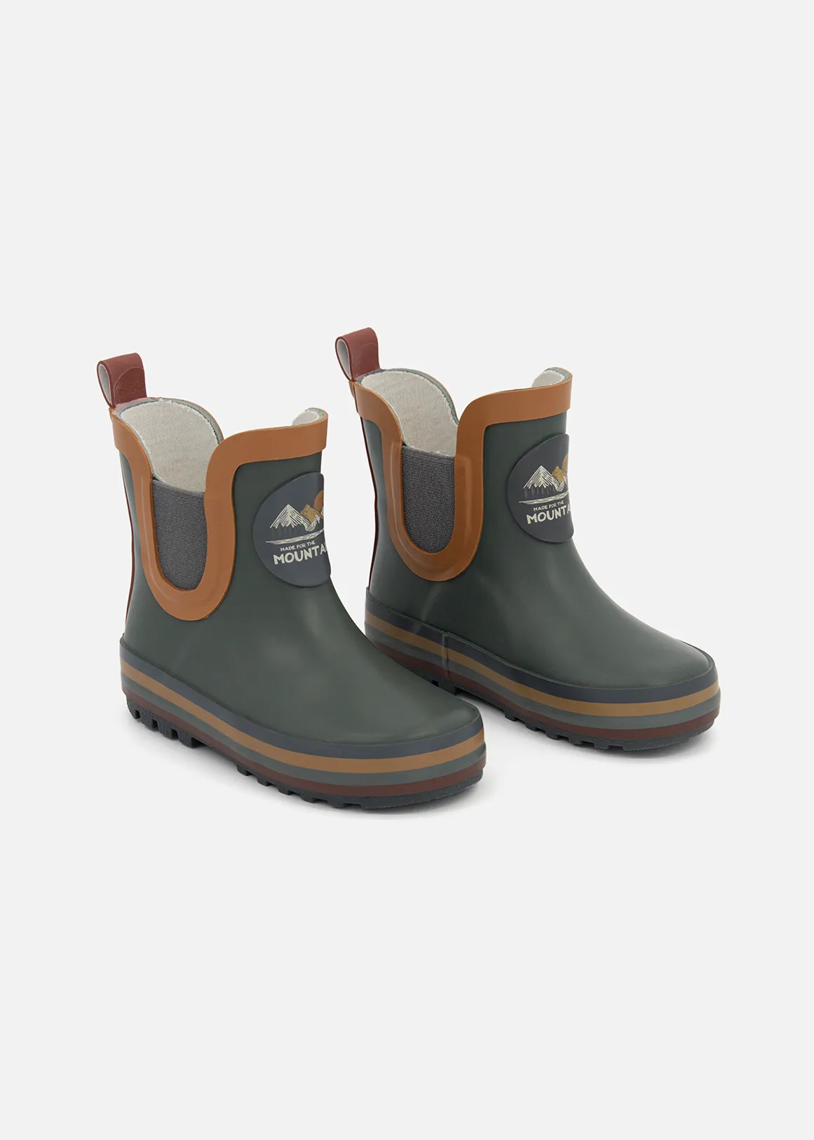 Colourblock Short Wellingtons  (Size 6-13) Younger Boy - X GREEN