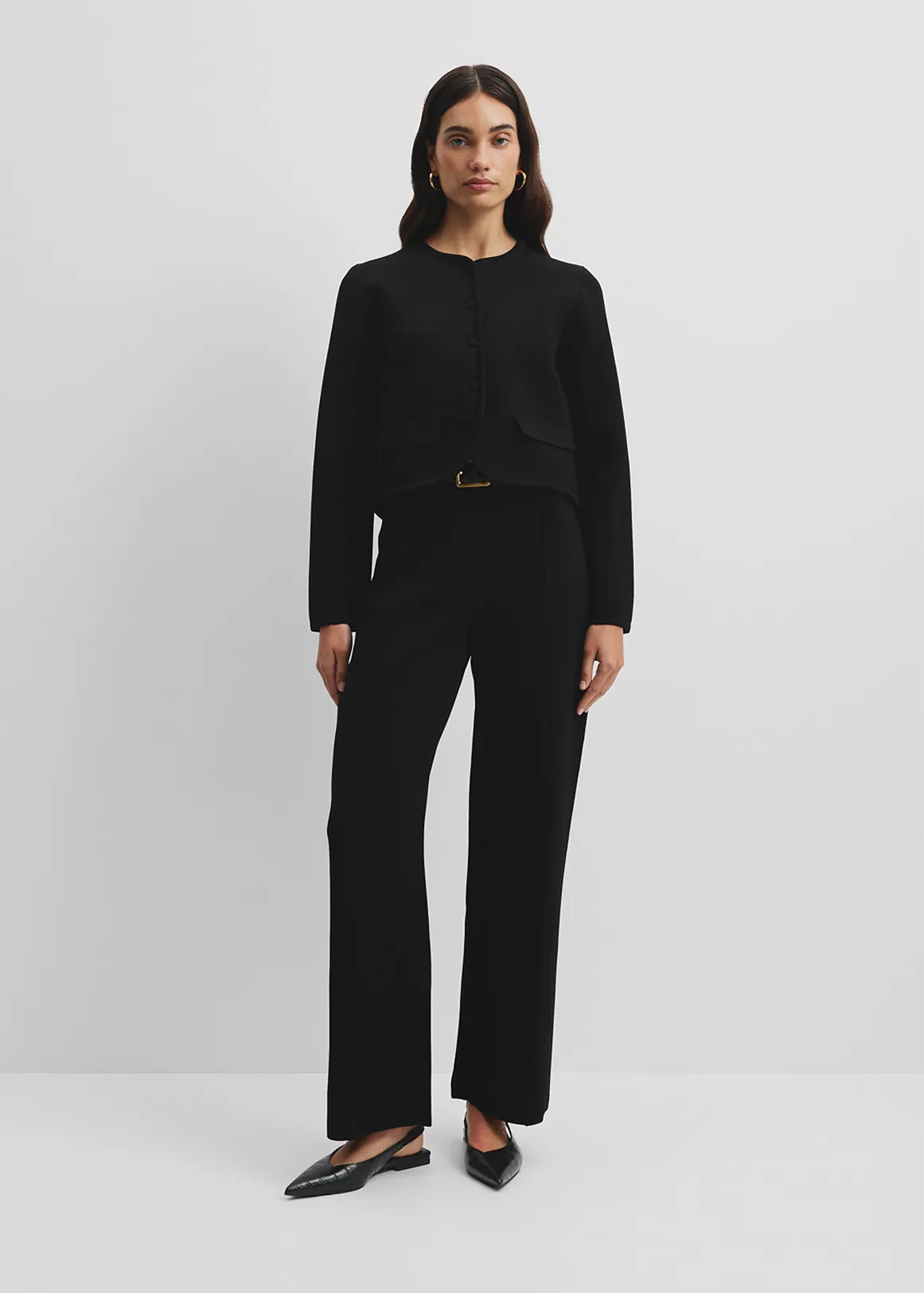 Compact Knit Jacket - BLACK
